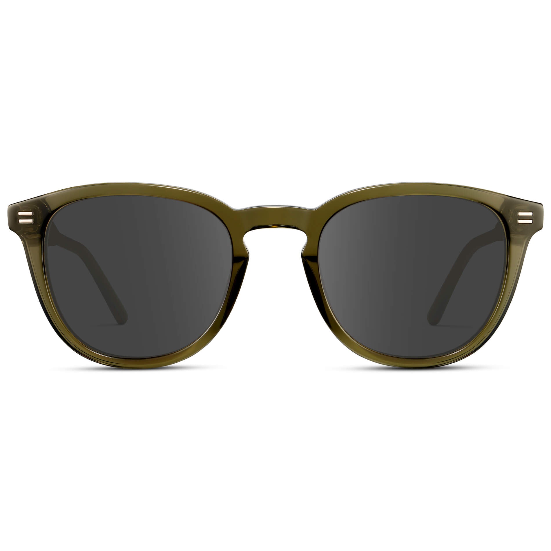 Dark Moss Green / Grey Lens || Men's Round Prescription Sunglasses with Green Acetate Frame and Grey Prescription Lens