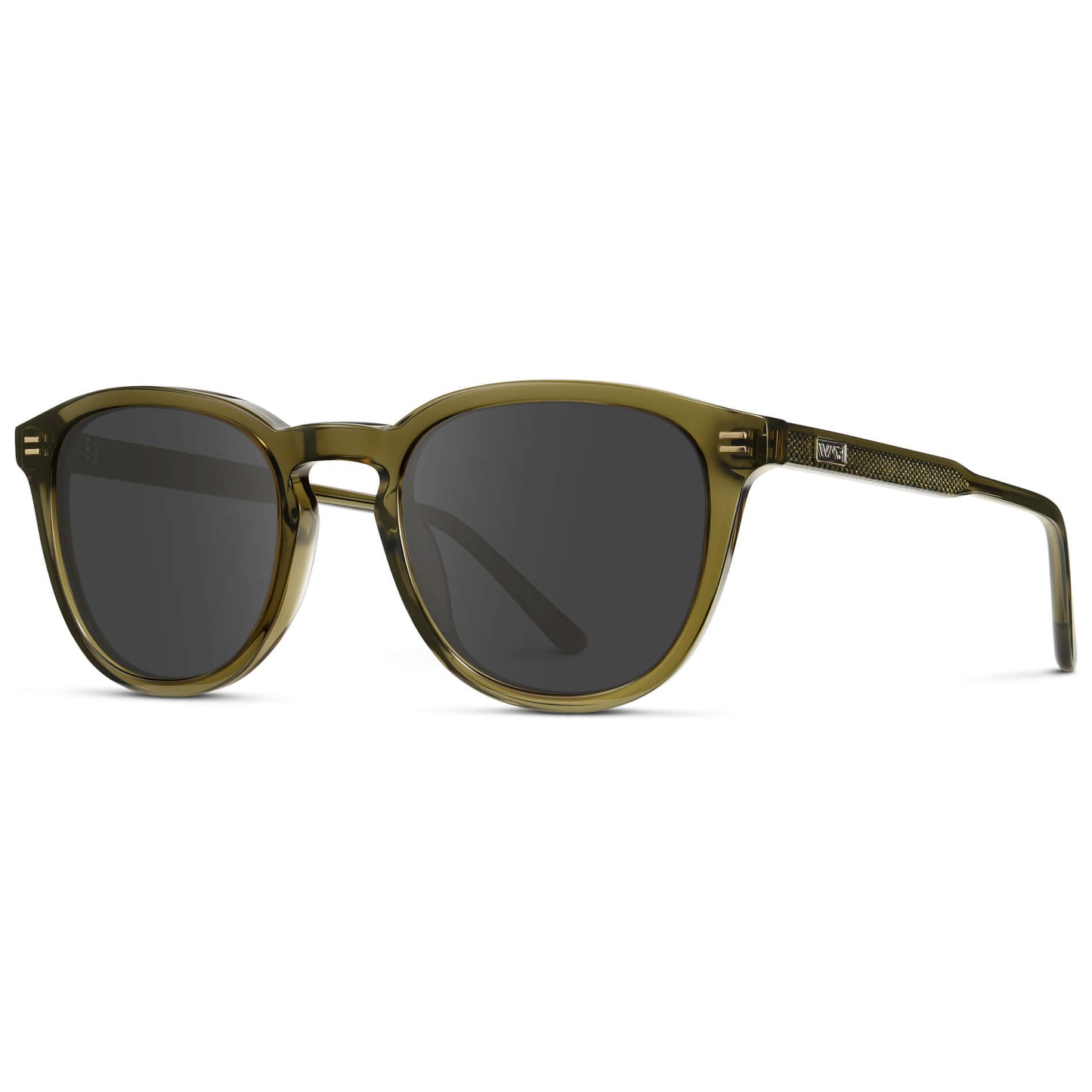 Dark Moss Green / Grey Lens || Men's Round Prescription Sunglasses with Green Acetate Frame and Grey Prescription Lens