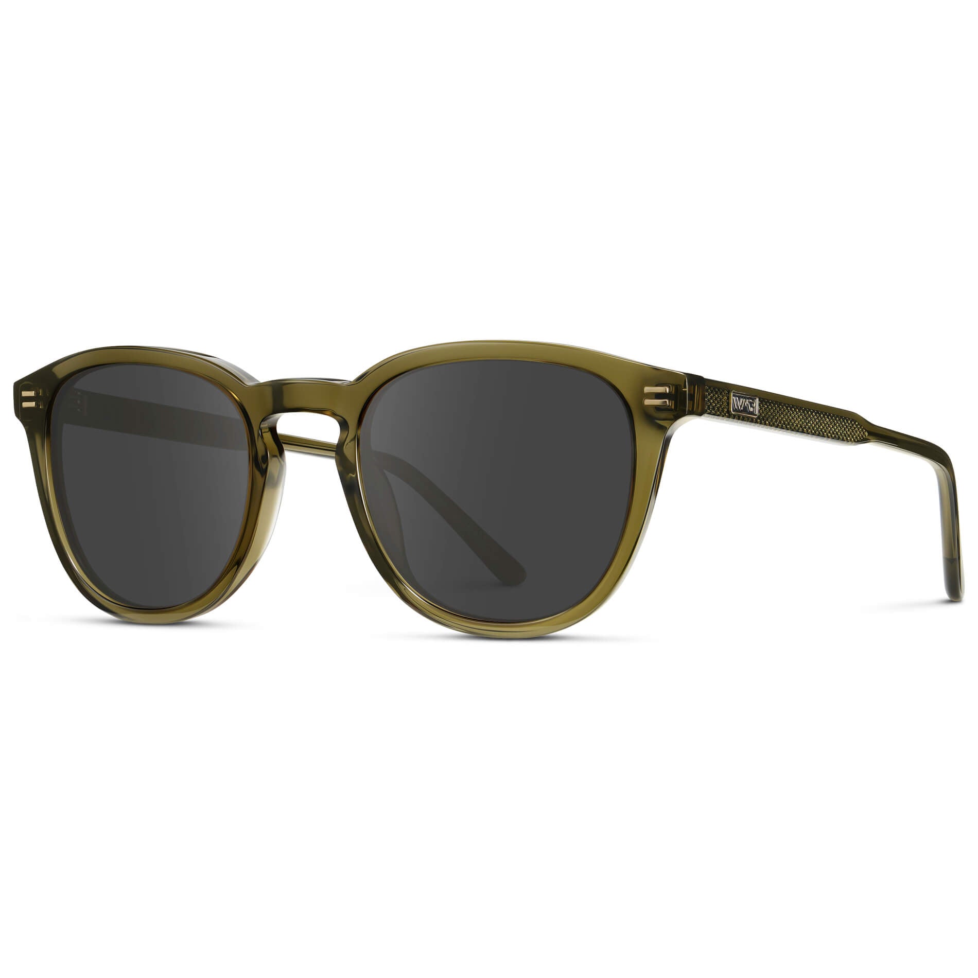 Dark Moss Green / Grey Lens || Men's Round Prescription Sunglasses with Green Acetate Frame and Grey Prescription Lens