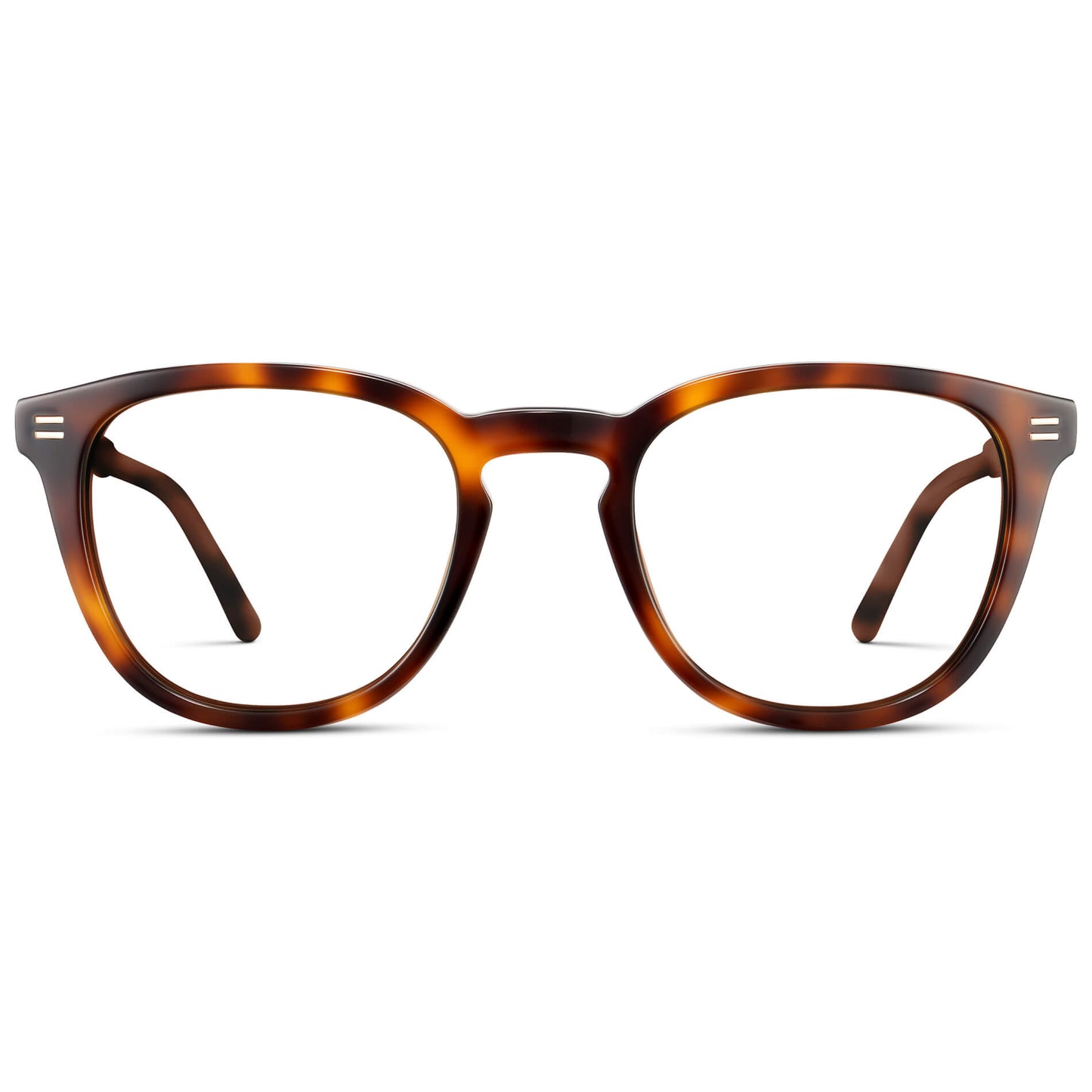 Havana Tortoise || Men's Round Prescription Eyeglasses with Brown Tortoise Acetate Frame and Clear Prescription Lenses