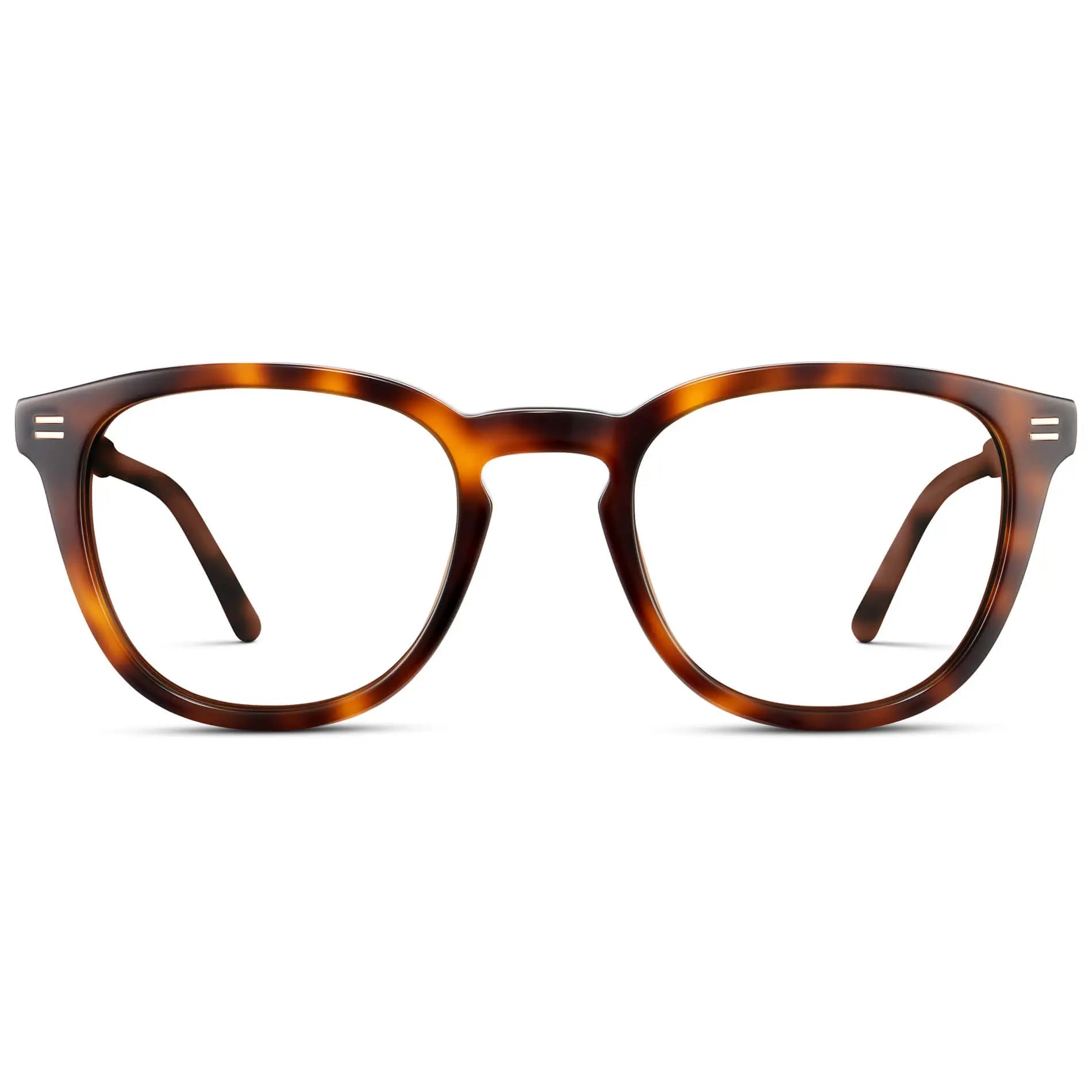 Havana Tortoise || Men's Round Prescription Eyeglasses with Brown Tortoise Acetate Frame and Clear Prescription Lenses