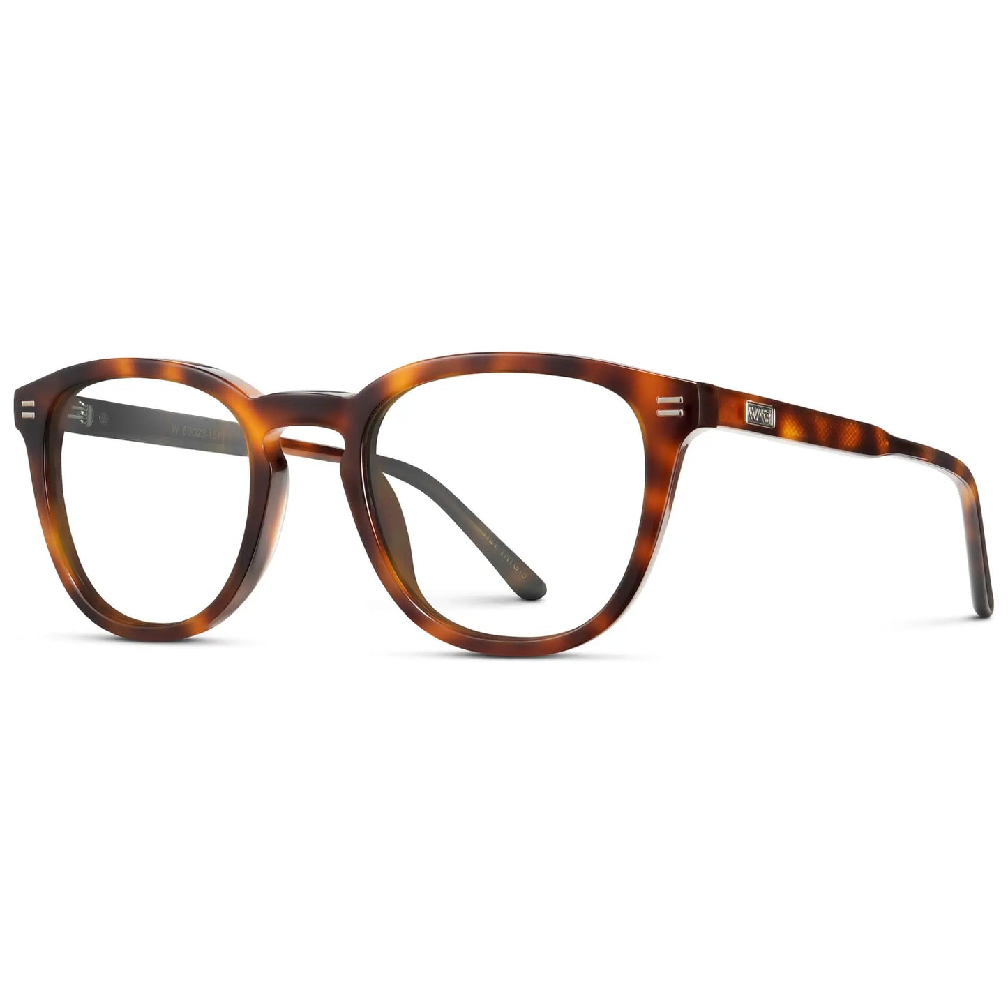 Havana Tortoise || Men's Round Prescription Eyeglasses with Brown Tortoise Acetate Frame and Clear Prescription Lenses
