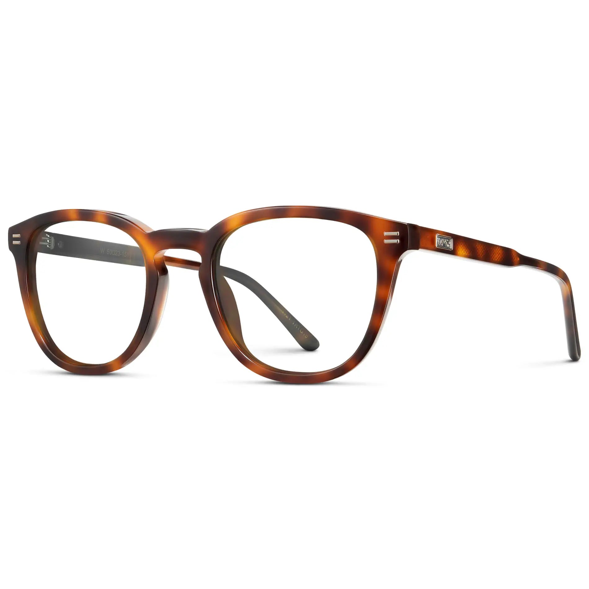 Havana Tortoise || Men's Round Prescription Eyeglasses with Brown Tortoise Acetate Frame and Clear Prescription Lenses