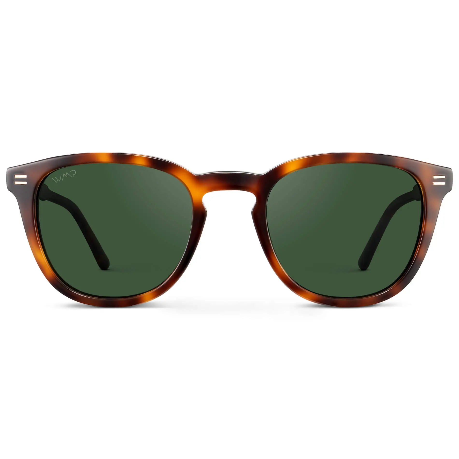 Havana Tortoise / Smoke Green Lens || Men's Rounded Oval Polarized Sunglasses with Tortoise Acetate Frame and Smoke Green Lens