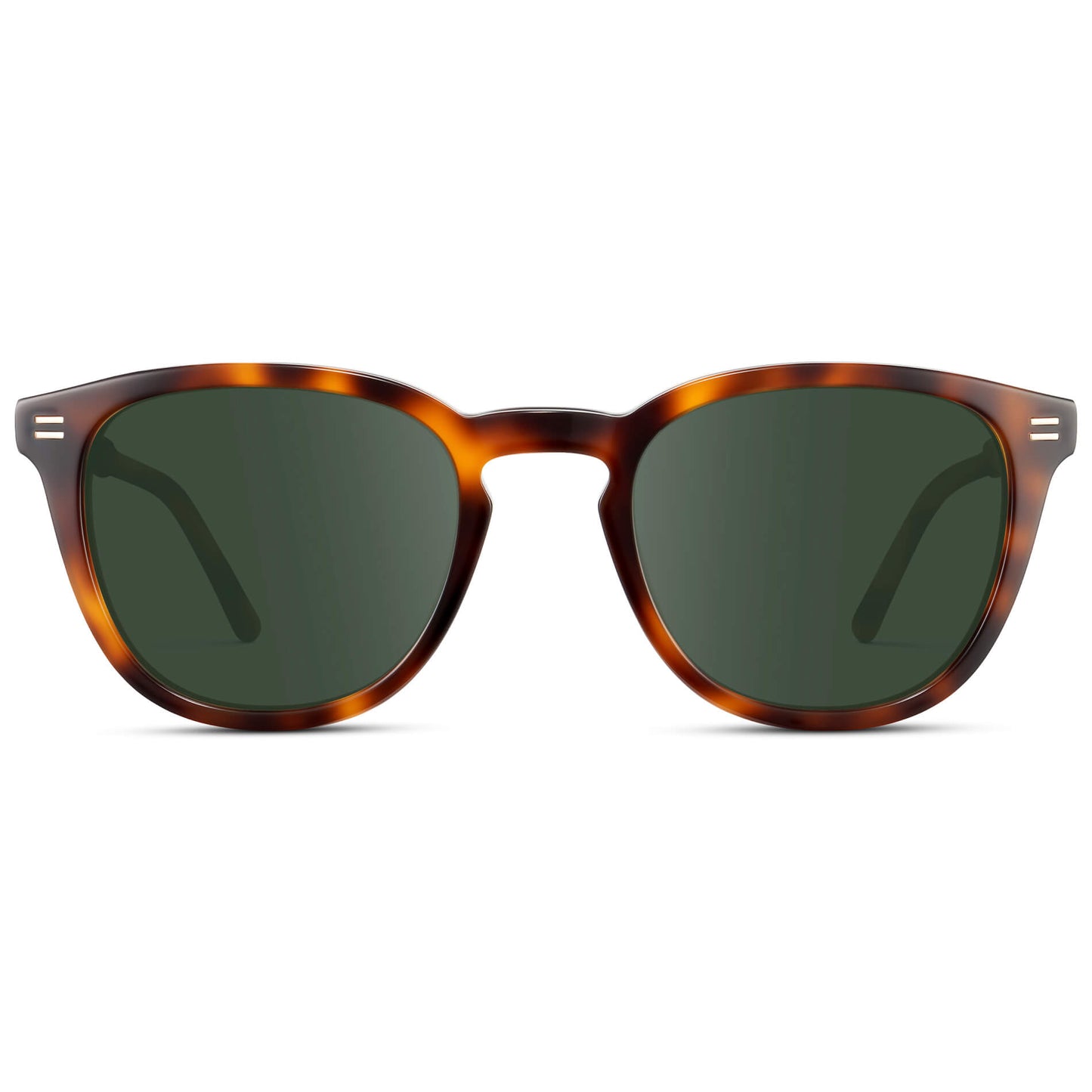 Havana Tortoise / G15 Lens || Men's Round Prescription Sunglasses with Brown Tortoise Acetate Frame and Green Prescription Lens