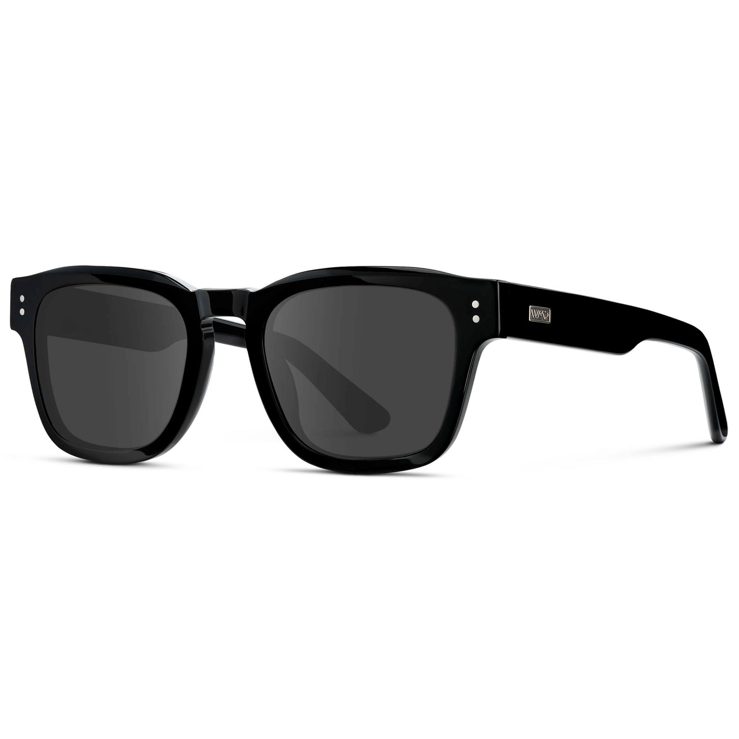 Black / Grey || Men's Geometric Rectangular Prescription Sunglasses with Black Acetate Frame and Grey Prescription Lens
