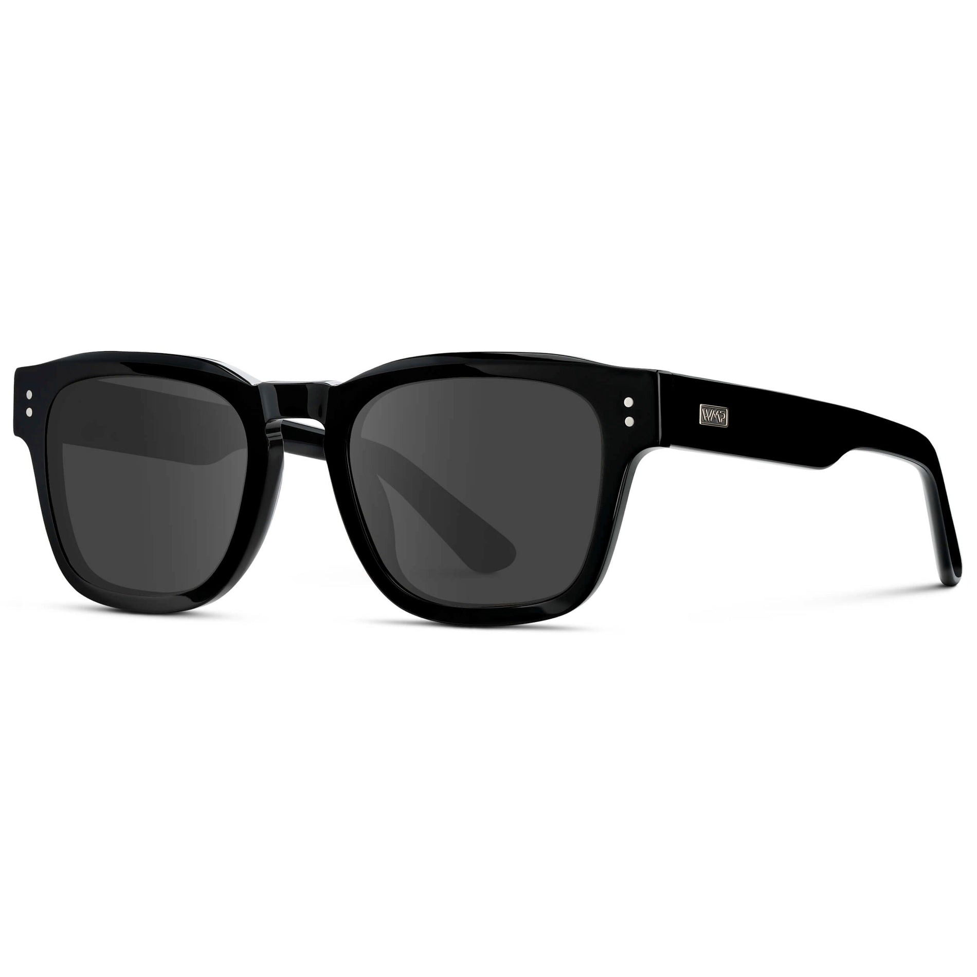 Black / Grey || Men's Geometric Rectangular Prescription Sunglasses with Black Acetate Frame and Grey Prescription Lens