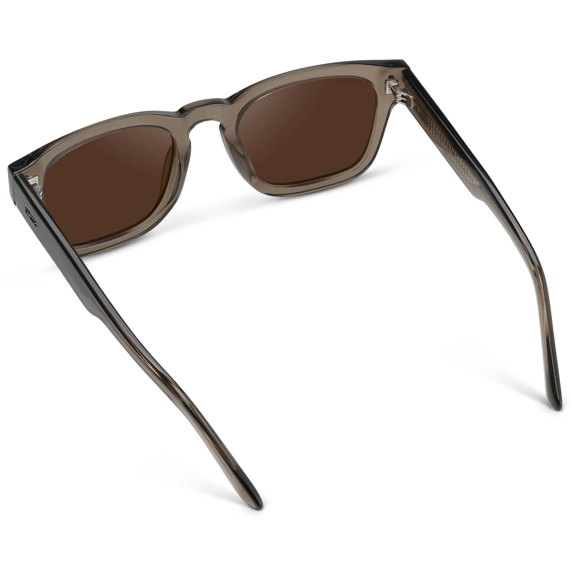 Crystal Gunmetal / Dark Brown Lens || Men's Geometric Rectangular Sunglasses with Crystal Gunmetal Acetate Frame and Dark Brown Polarized Lens