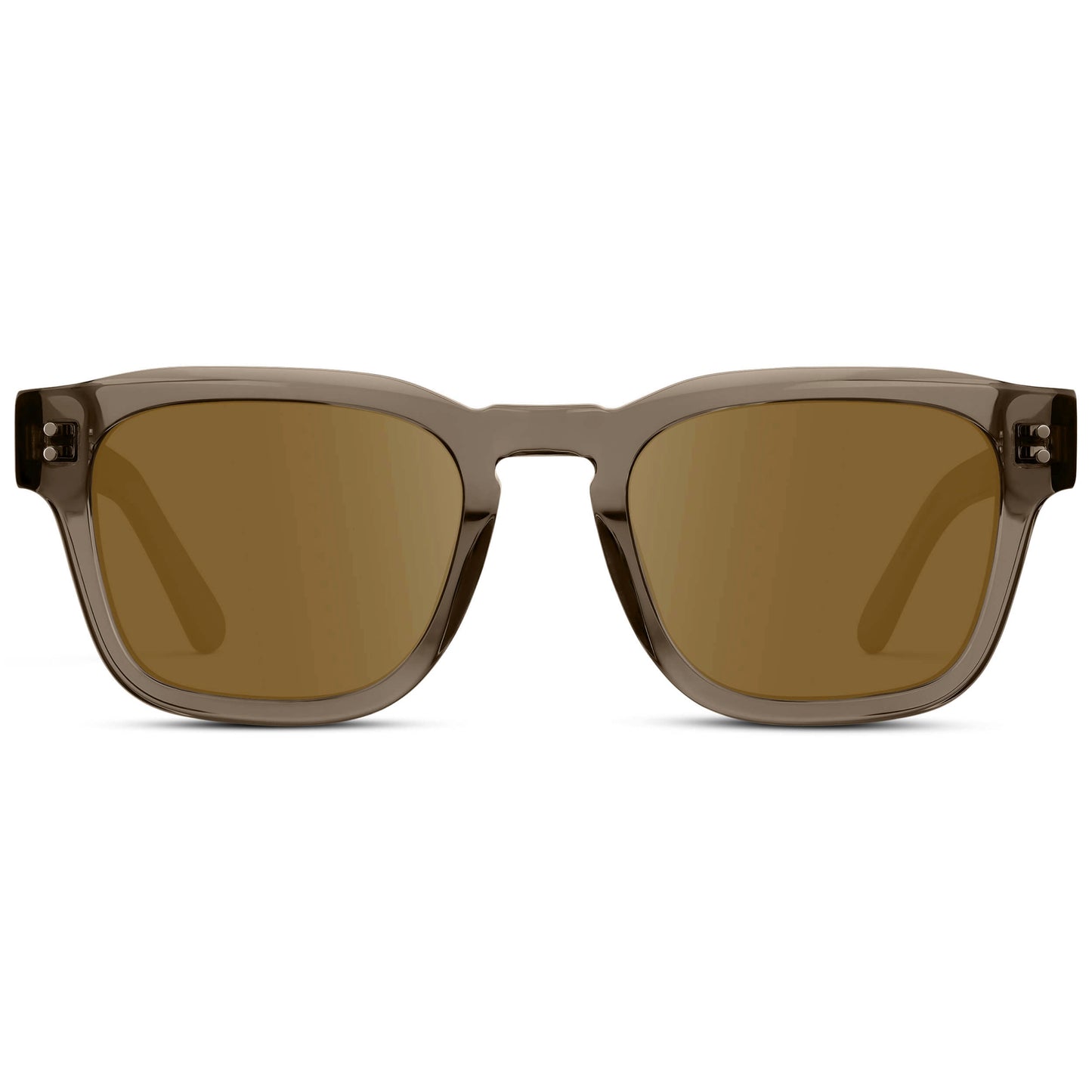 Crystal Gunmetal / Amber || Men's Geometric Rectangular Prescription Sunglasses with Crystal Gunmetal Acetate Frame and Amber Prescription Lens