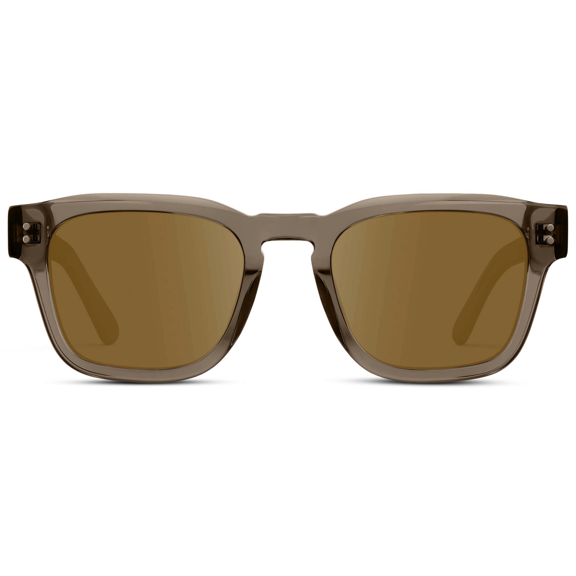 Crystal Gunmetal / Amber || Men's Geometric Rectangular Prescription Sunglasses with Crystal Gunmetal Acetate Frame and Amber Prescription Lens