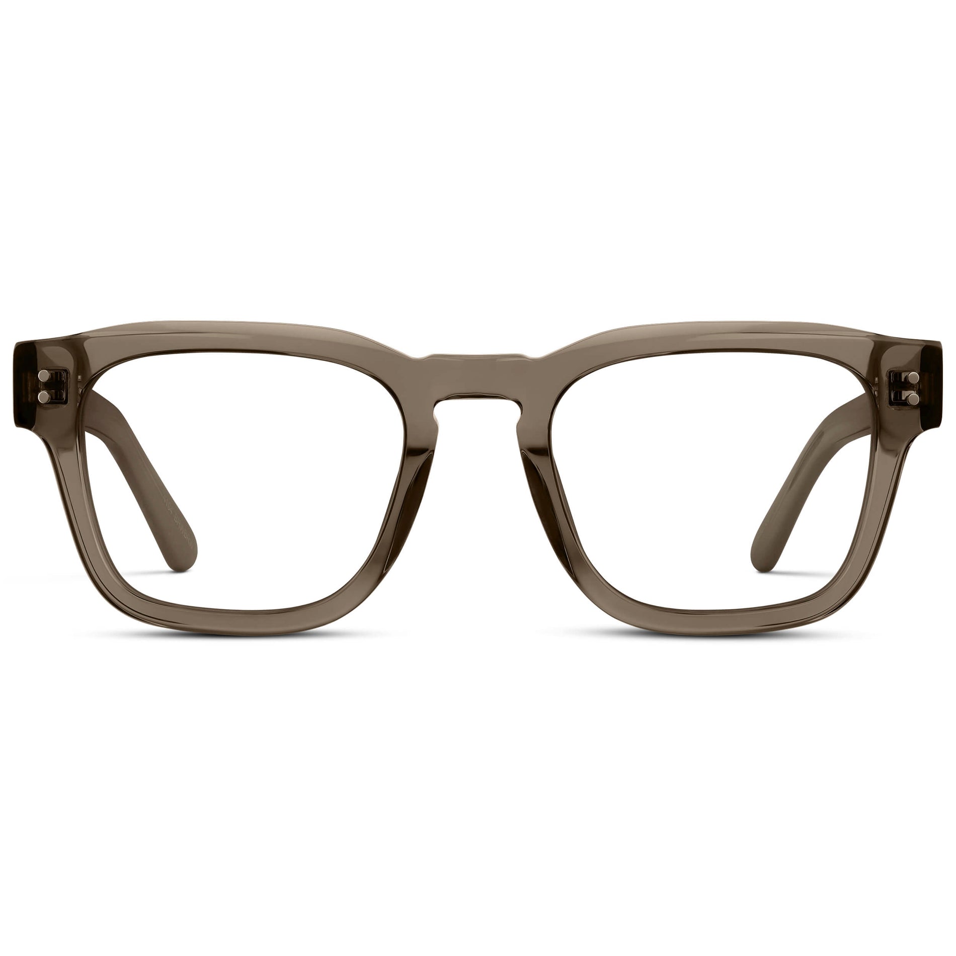 Crystal Gunmetal || Men's Geometric Rectangular Eyeglasses with Crystal Gunmetal Acetate Frame and Clear Prescription Lens