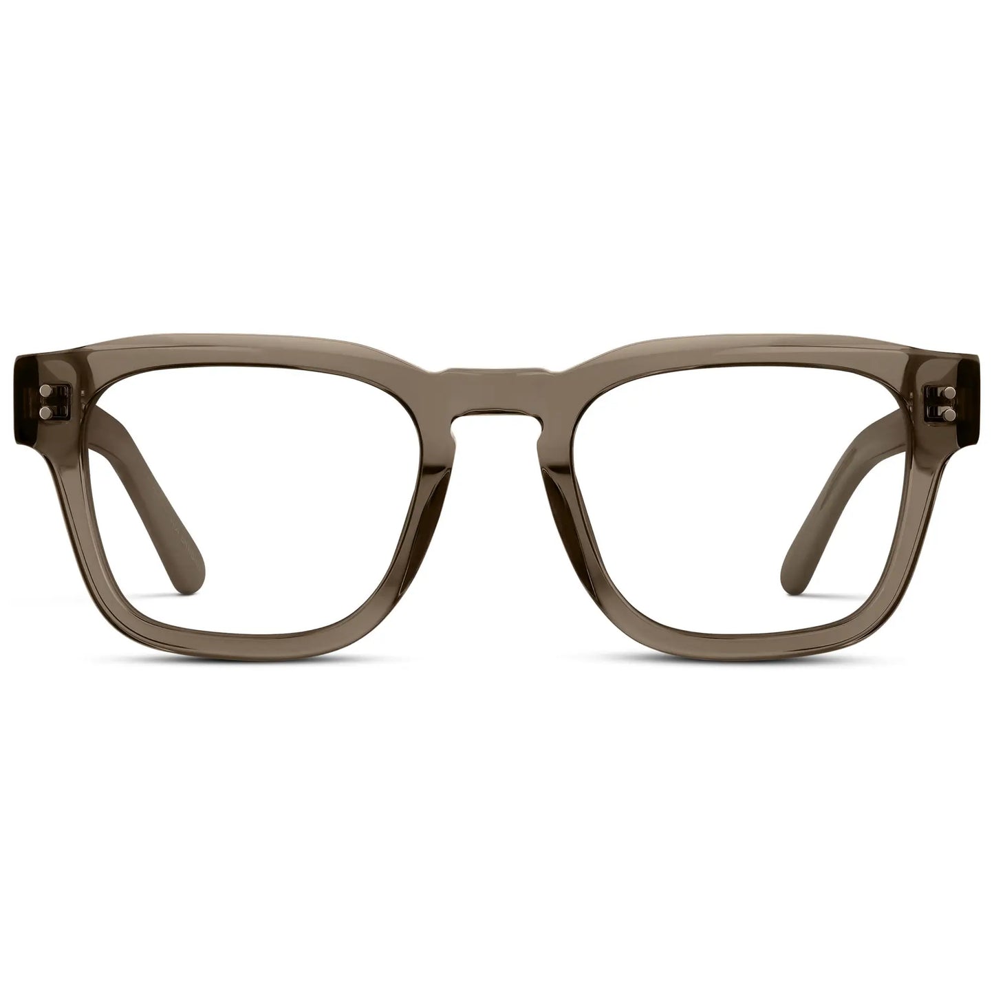Crystal Gunmetal || Men's Geometric Rectangular Eyeglasses with Crystal Gunmetal Acetate Frame and Clear Prescription Lens on a white background