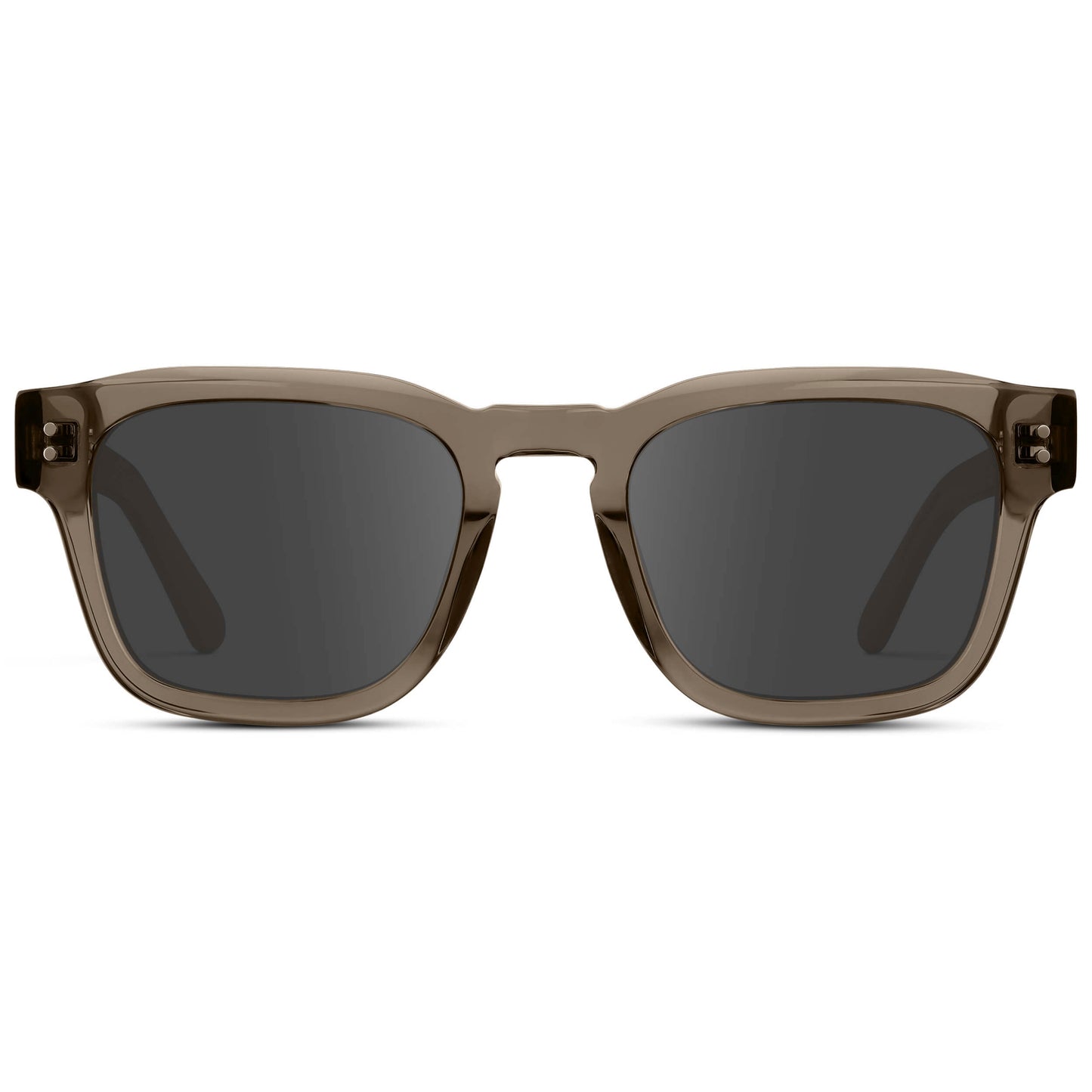 Crystal Gunmetal / Grey || Men's Geometric Rectangular Prescription Sunglasses with Crystal Gunmetal Acetate Frame and Grey Prescription Lens