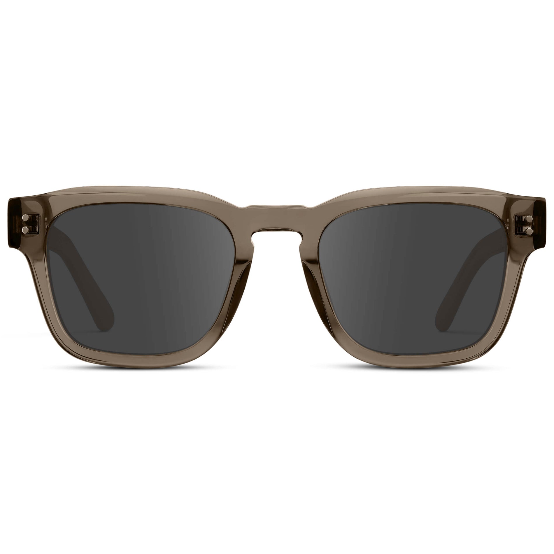 Crystal Gunmetal / Grey || Men's Geometric Rectangular Prescription Sunglasses with Crystal Gunmetal Acetate Frame and Grey Prescription Lens
