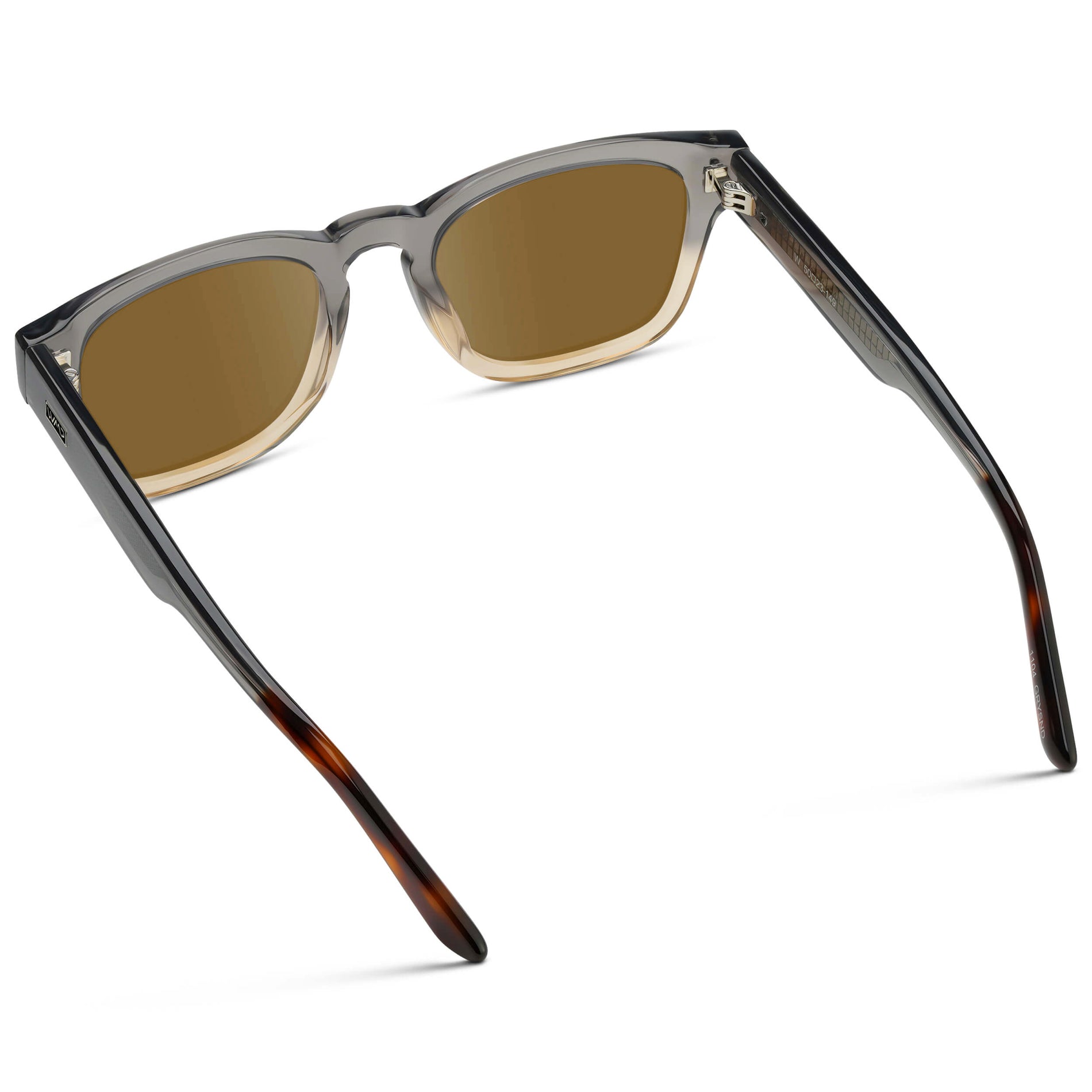 Graphite Horizon Grey / Amber || Men's Geometric Rectangular Prescription Sunglasses with Grey Acetate Frame and Amber Prescription Lens