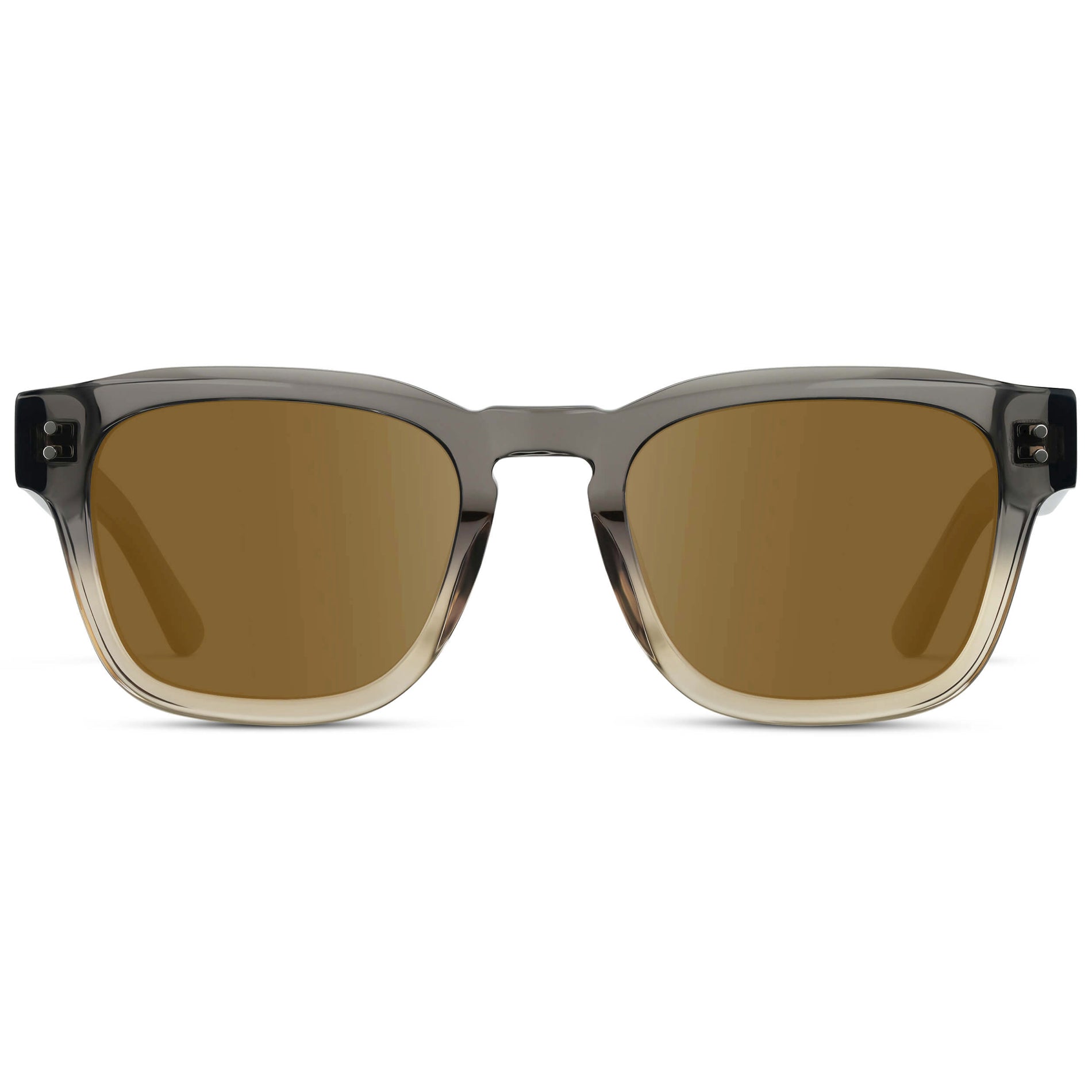Graphite Horizon Grey / Amber || Men's Geometric Rectangular Prescription Sunglasses with Grey Acetate Frame and Amber Prescription Lens