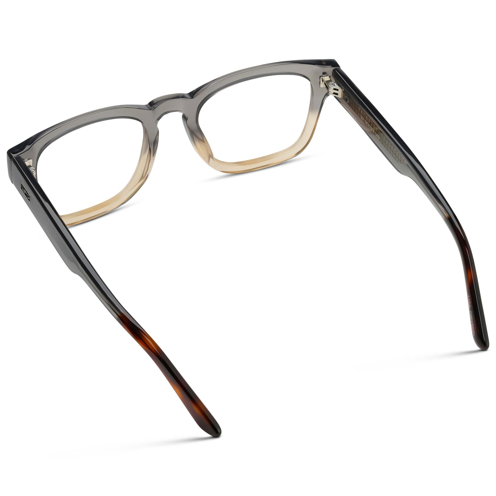 Graphite Horizon Grey || Men's Geometric Rectangular Eyeglasses with Grey Acetate Frame and Clear Prescription Lens