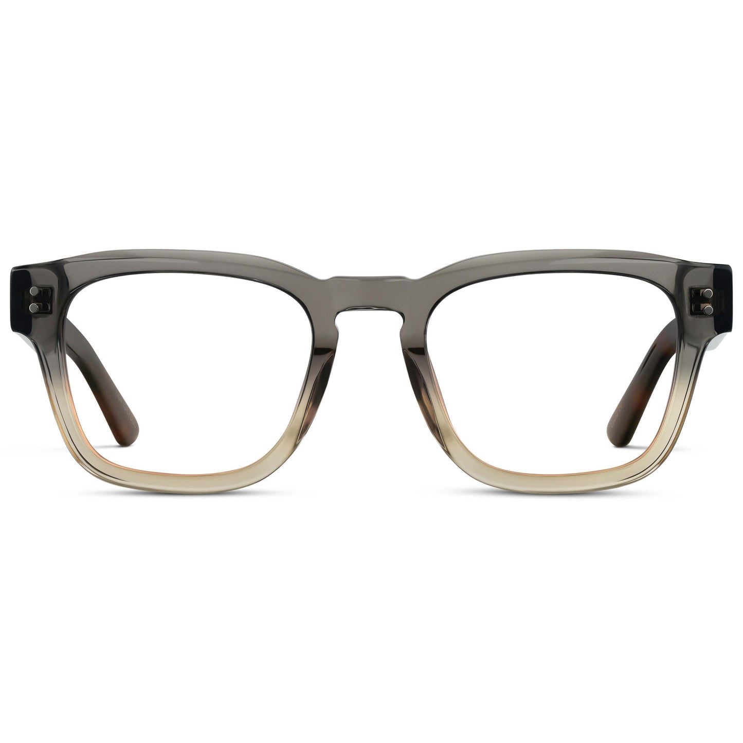 Graphite Horizon Grey || Men's Geometric Rectangular Eyeglasses with Grey Acetate Frame and Clear Prescription Lens