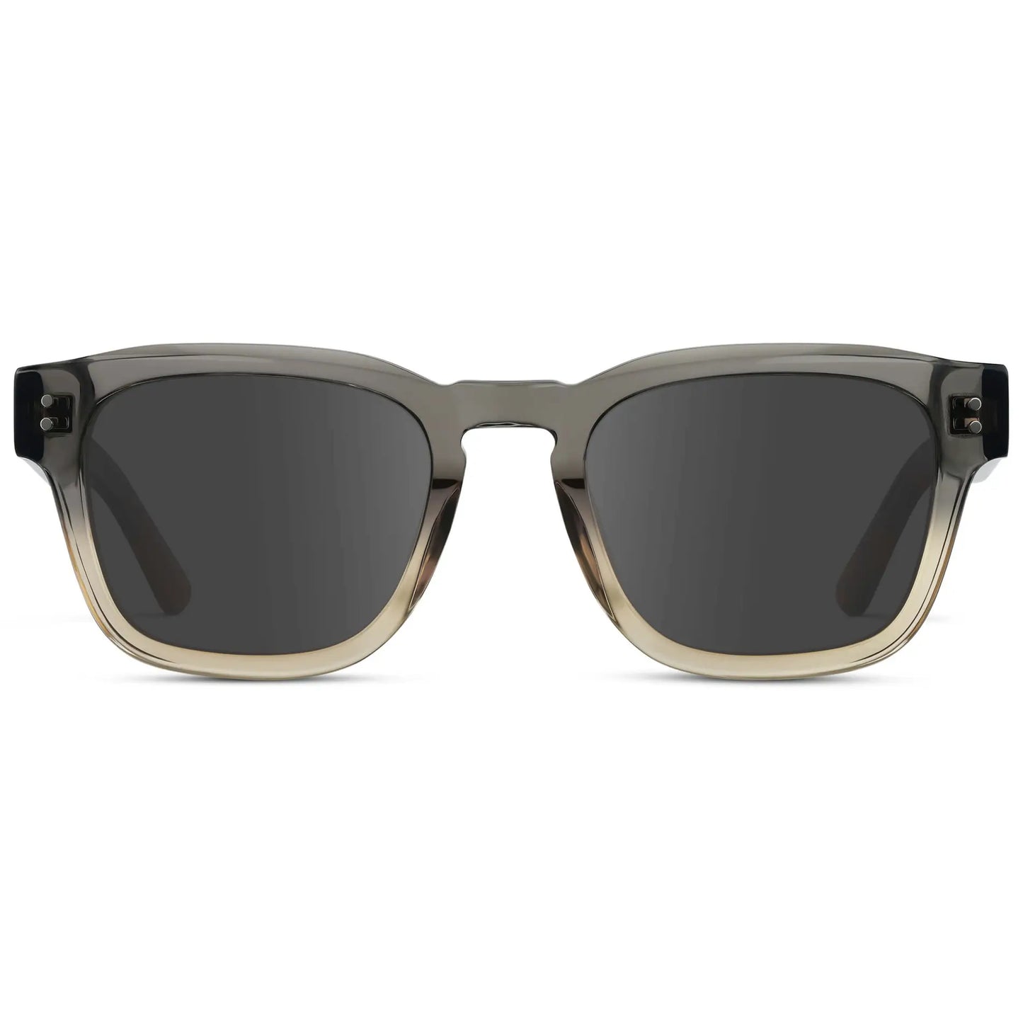Graphite Horizon Grey / Grey || Front view of Men's Geometric Rectangular Prescription Sunglasses with Grey Acetate Frame and Grey Prescription Lens