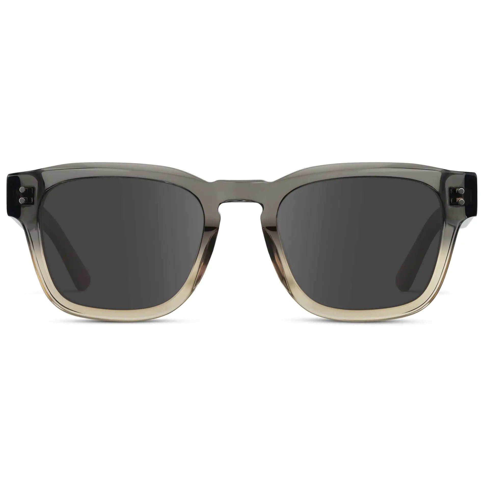 Graphite Horizon Grey / Grey || Front view of Men's Geometric Rectangular Prescription Sunglasses with Grey Acetate Frame and Grey Prescription Lens