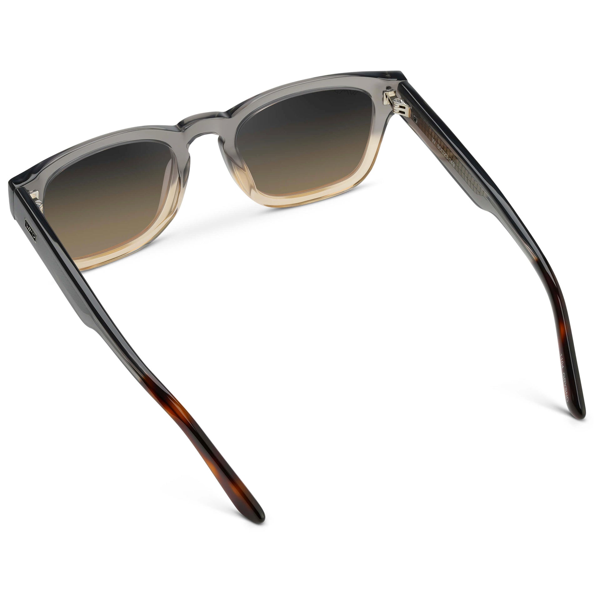 Graphite Horizon Grey / Grey Brown Gradient Lens || Men's Geometric Rectangular Sunglasses with Graphite Horizon Grey Acetate Frame and Grey Brown Gradient Polarized Lens
