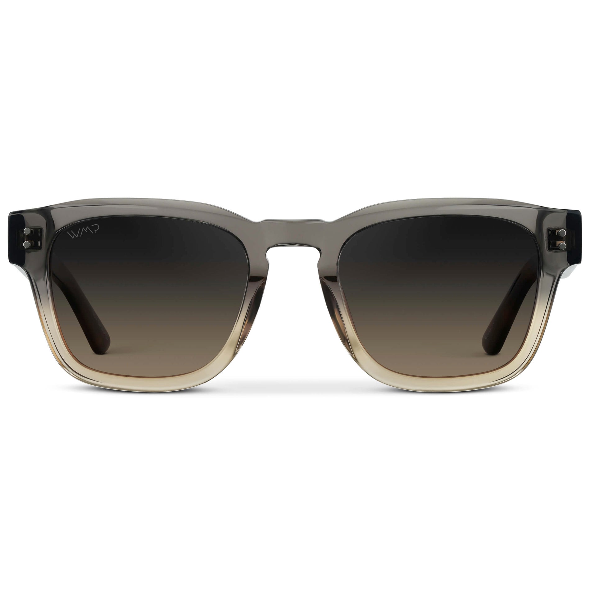 Graphite Horizon Grey / Grey Brown Gradient Lens || Men's Geometric Rectangular Sunglasses with Graphite Horizon Grey Acetate Frame and Grey Brown Gradient Polarized Lens