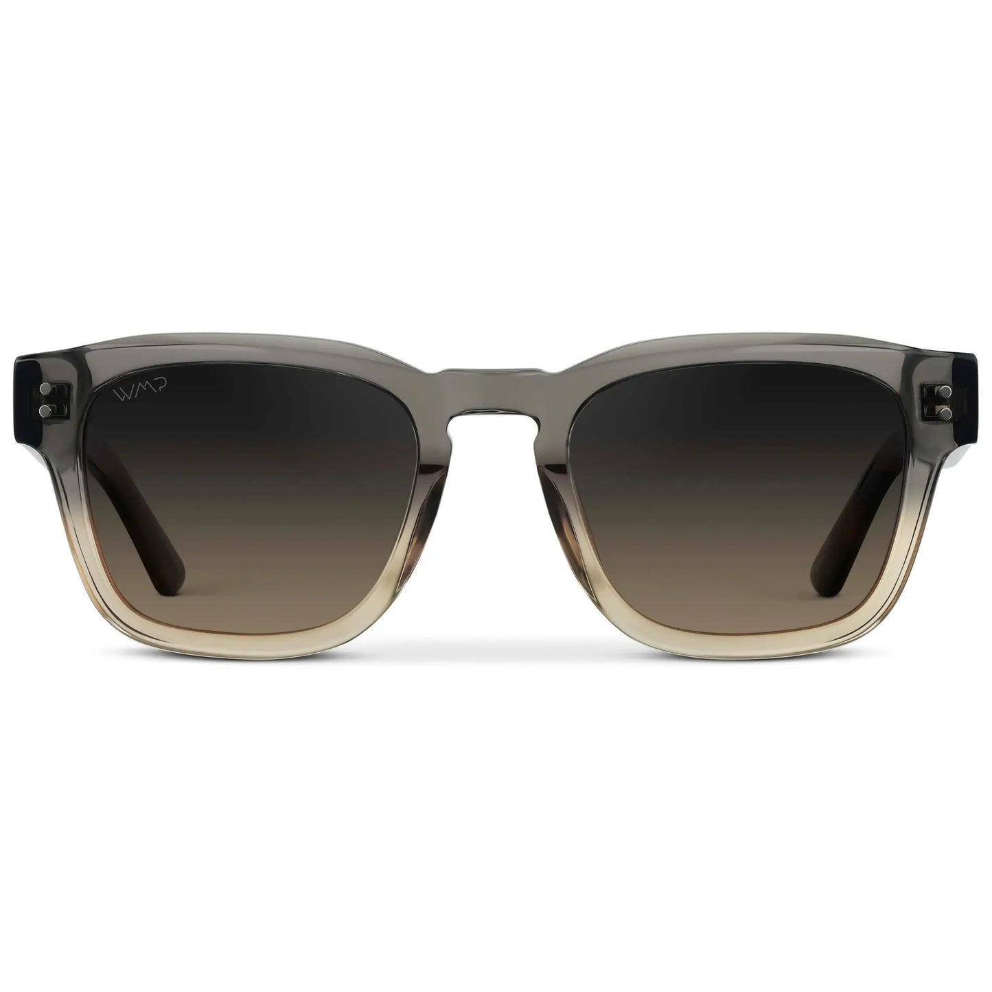 Graphite Horizon Grey / Grey Brown Gradient Lens || Men's Geometric Rectangular Sunglasses with Graphite Horizon Grey Acetate Frame and Grey Brown Gradient Polarized Lens