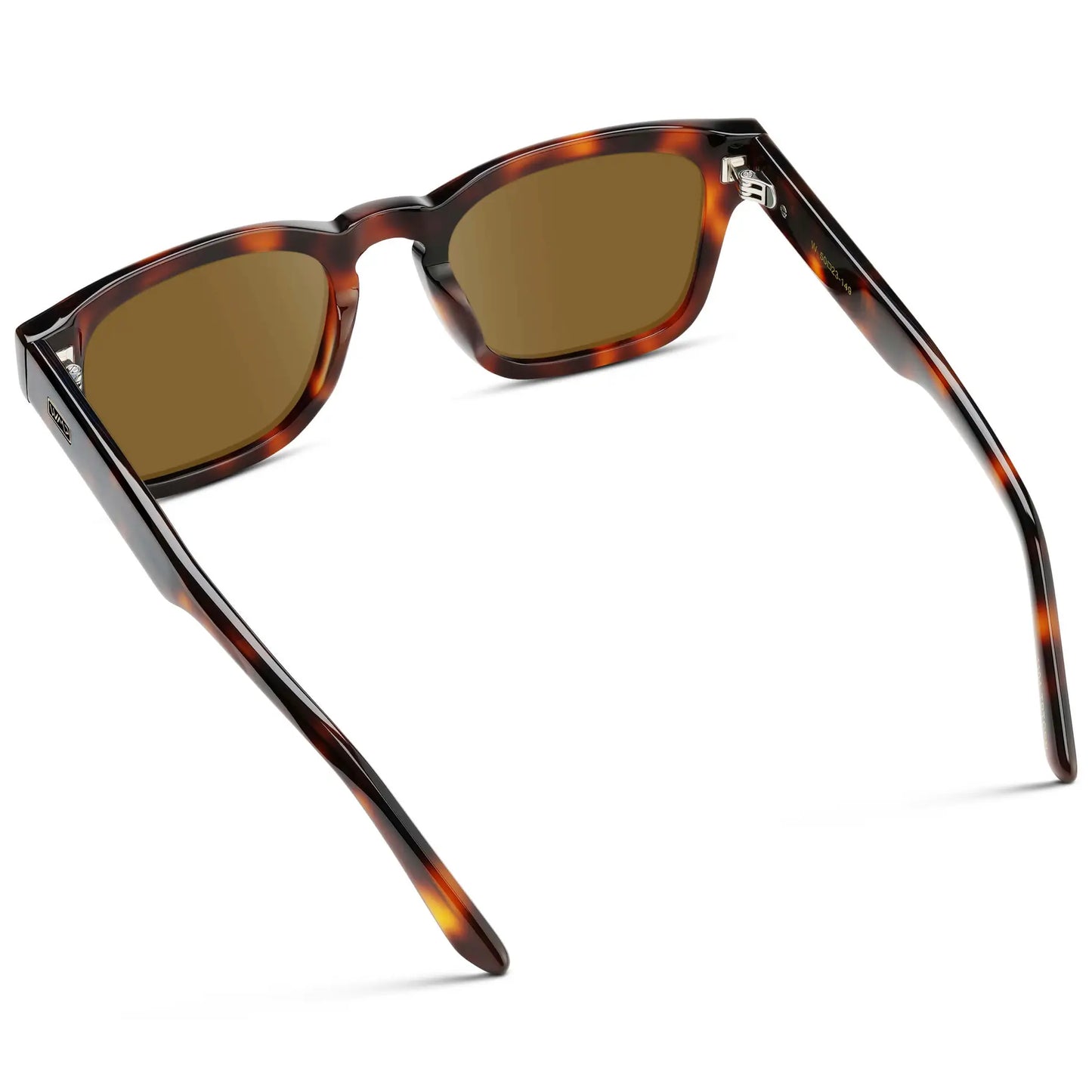 Havana Tortoise / Amber || Back view of Men's Geometric Rectangular Prescription Sunglasses with Havana Tortoise Acetate Frame and Amber Prescription Lens