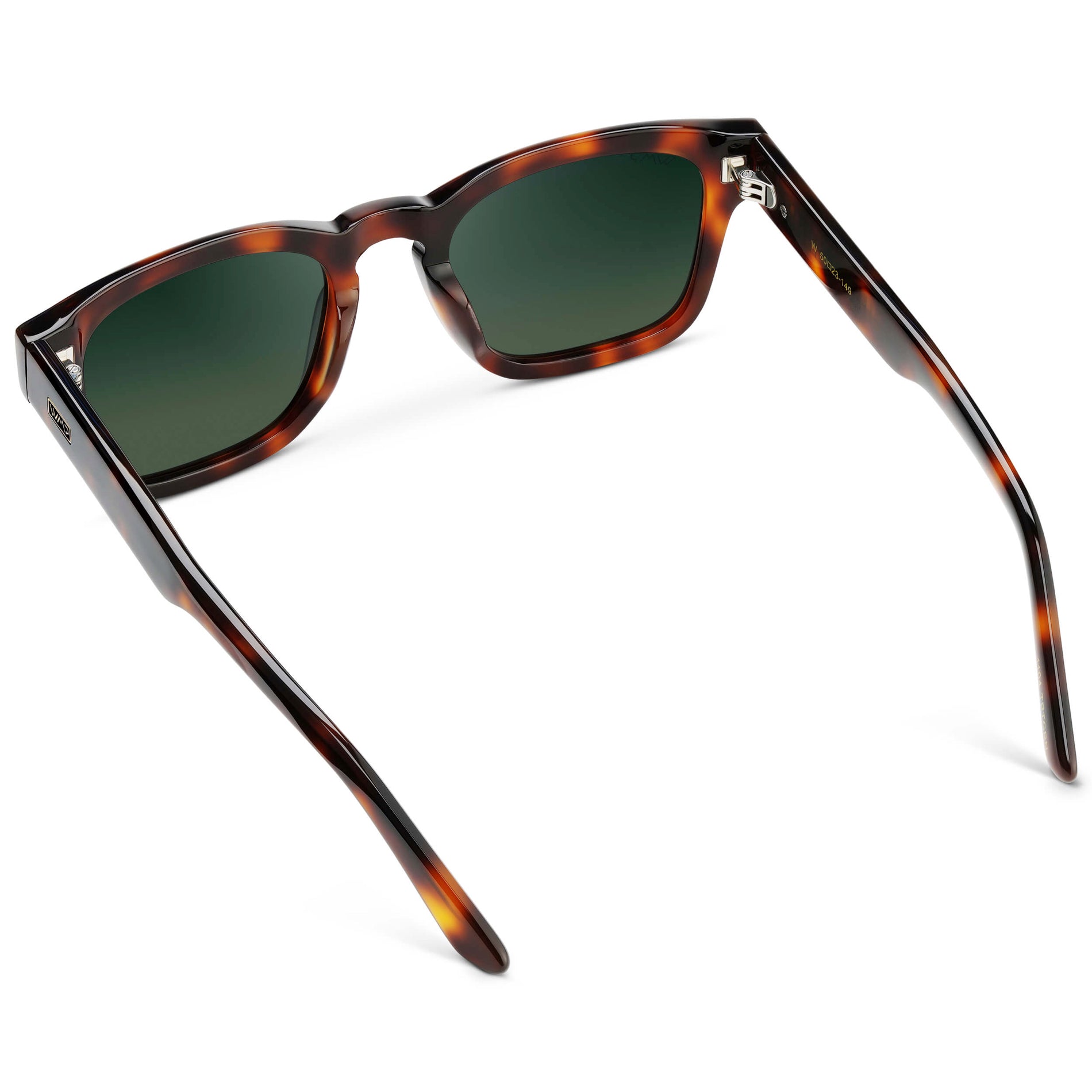 Havana Tortoise / Smoke Green Gradient Lens || Men's Geometric Rectangular Sunglasses with Havana Tortoise Frame and Smoke Green Gradient Polarized Lens