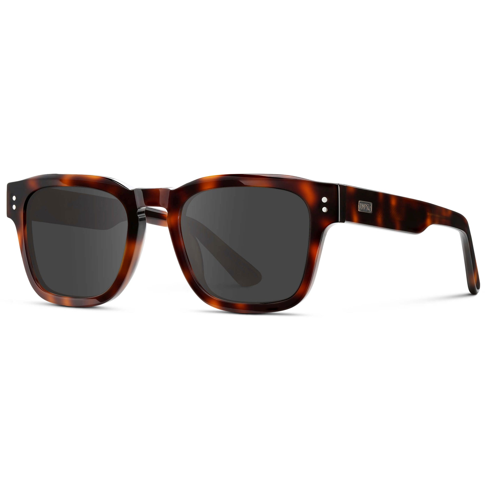 Havana Tortoise / Grey || Men's Geometric Rectangular Prescription Sunglasses with Havana Tortoise Acetate Frame and Grey Prescription Lens
