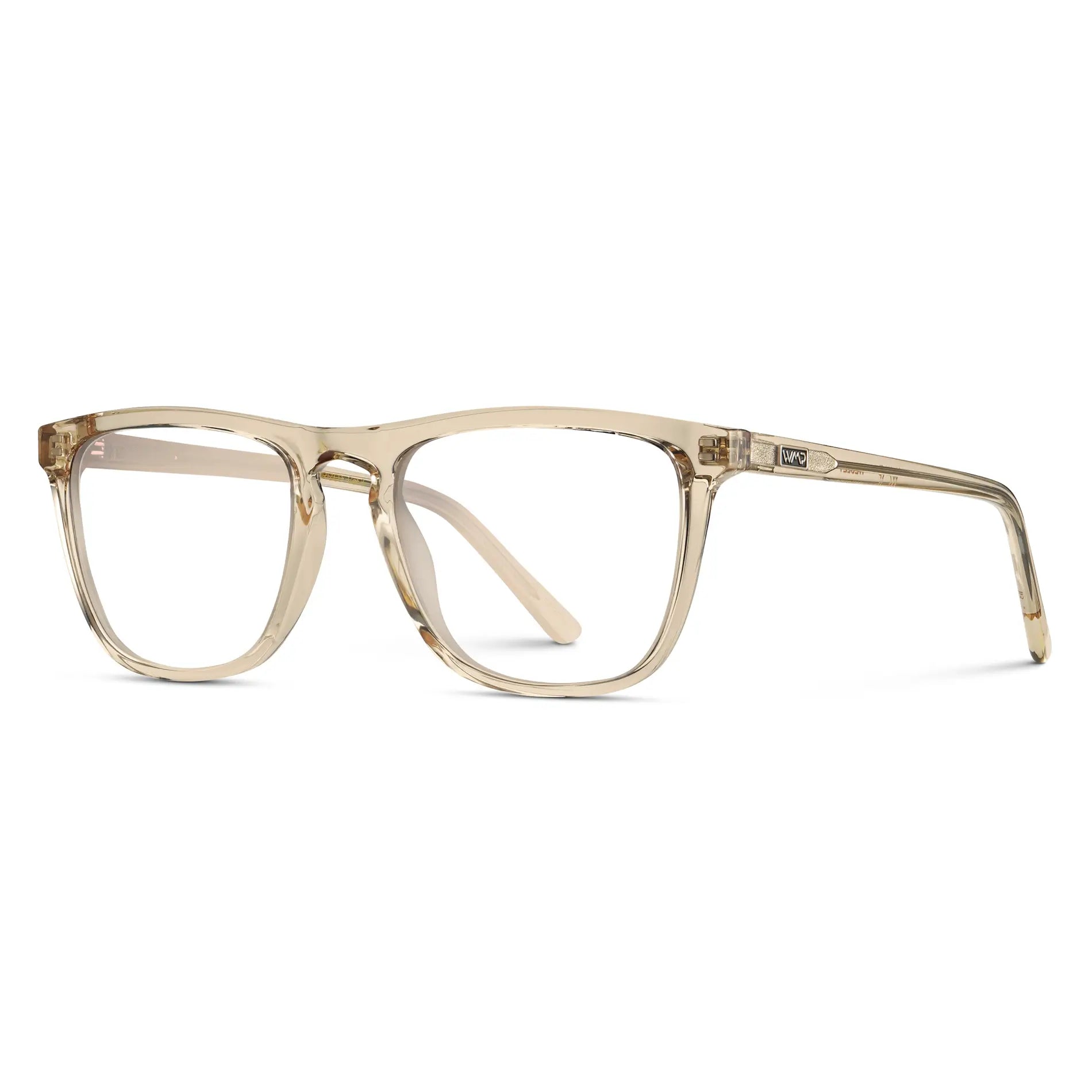 Sand Brown || Sand Brown Square Frame Prescription Glasses with Clear Lenses