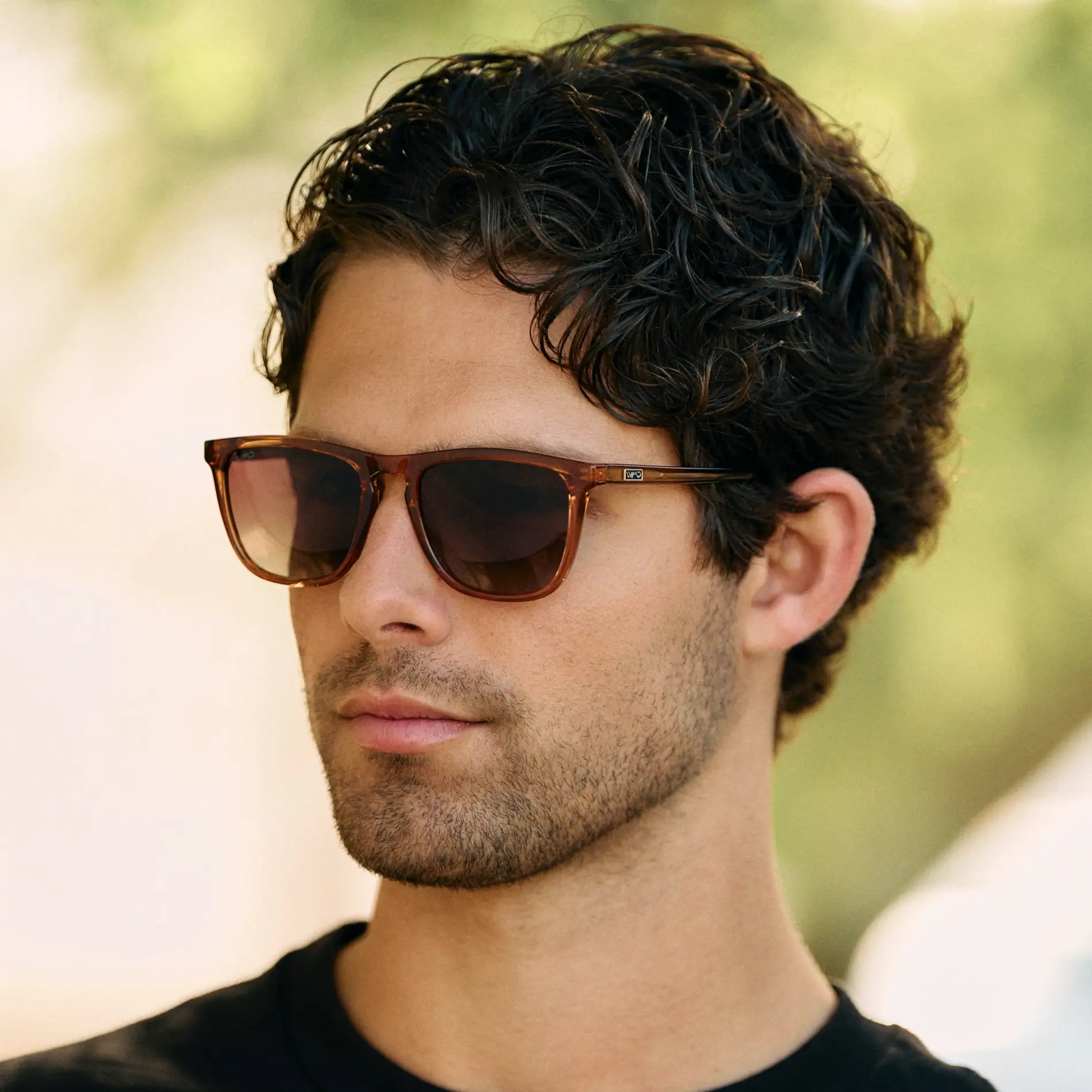 Crystal Brown / Brown Gradient Lens || Brown Classic Square Frame Sunglasses with Brown Polarized Lenses