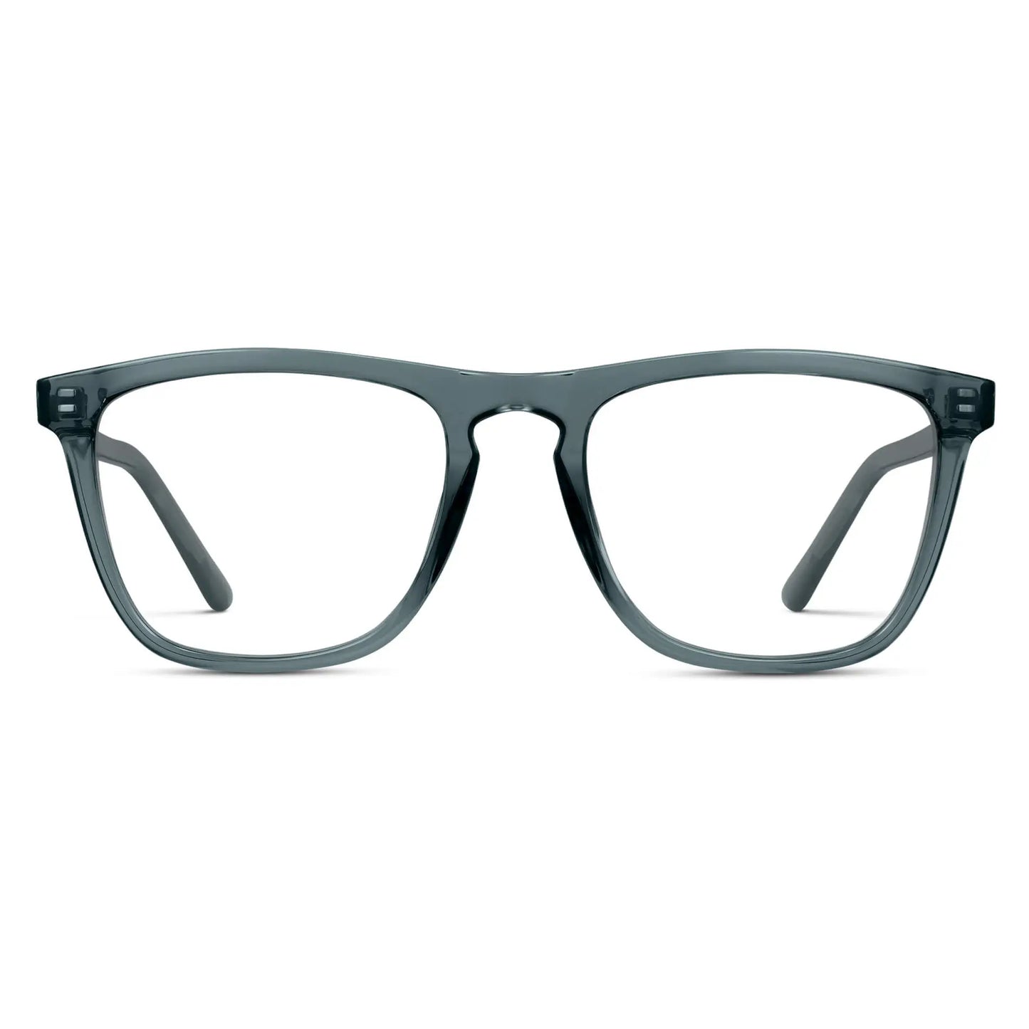 Crystal Stone Blue || Men's Square Prescription Glasses with Crystal Stone Blue Frame and Clear Lenses on a white background