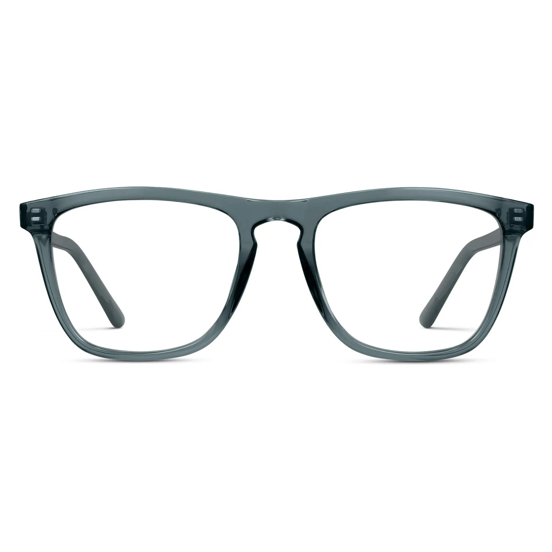 Crystal Stone Blue || Men's Square Prescription Glasses with Crystal Stone Blue Frame and Clear Lenses on a white background