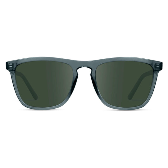 Crystal Stone Blue / G15 Lens || Blue Square Frame Prescription Sunglasses with G15 Lenses