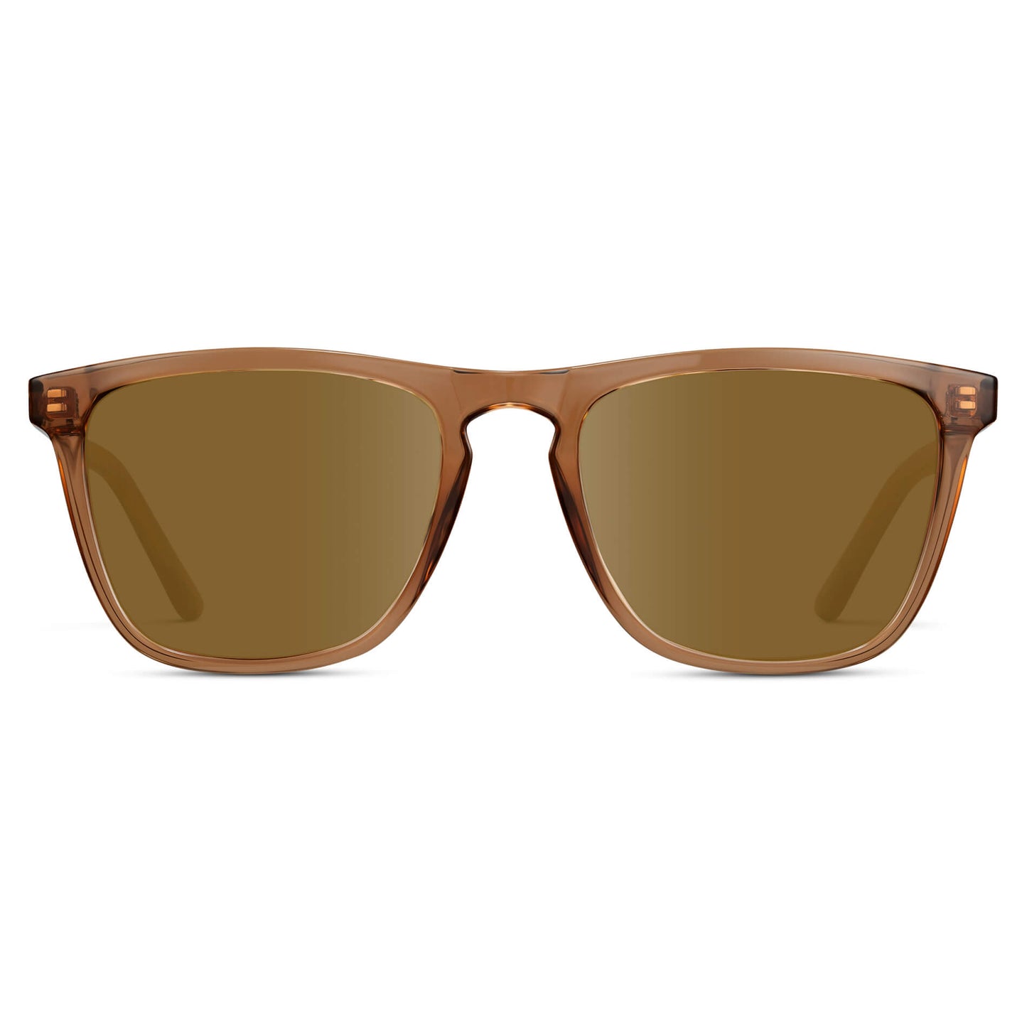 Crystal Brown / Amber Lens || Brown Square Frame Prescription Sunglasses with Brown Lenses
