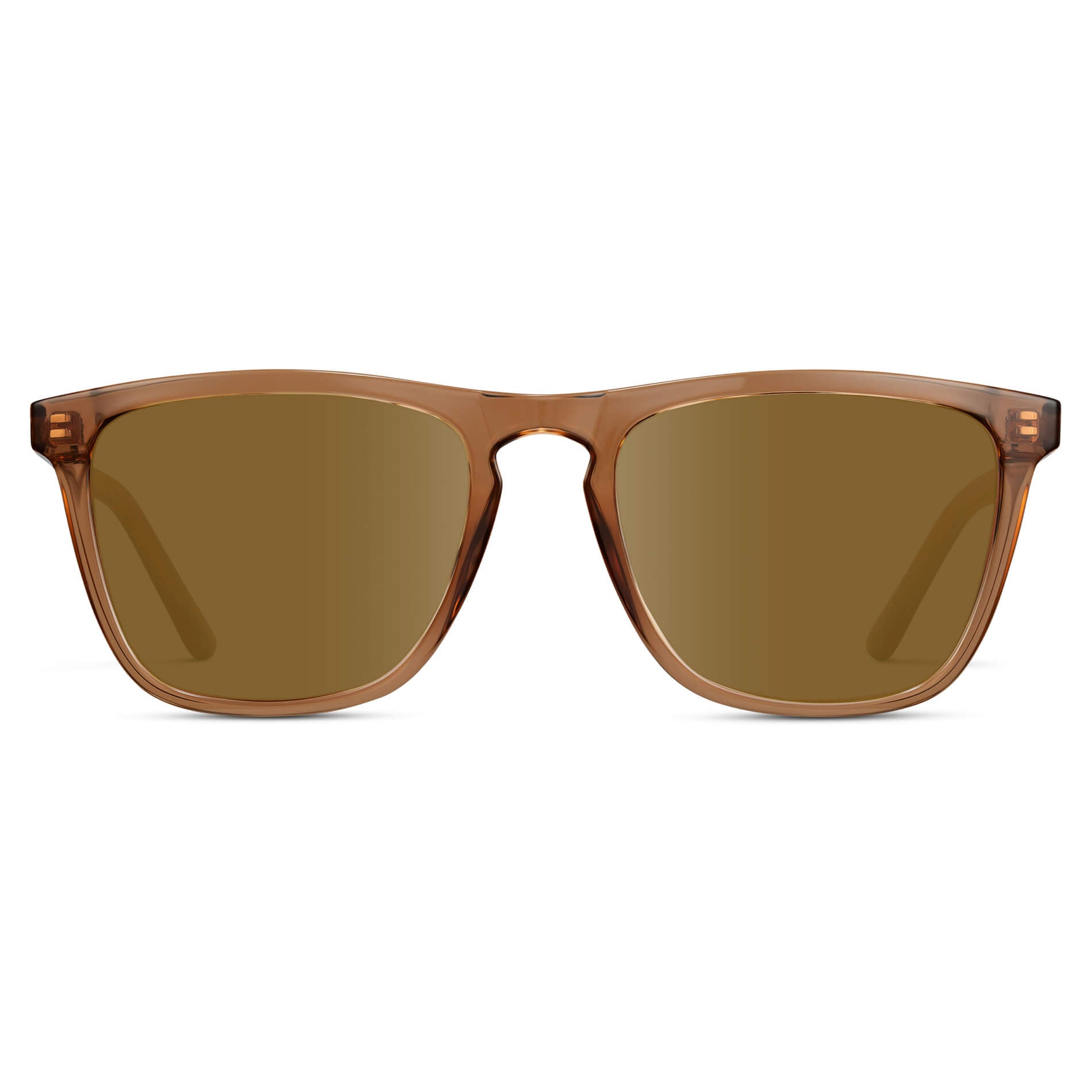 Crystal Brown / Amber Lens || Brown Square Frame Prescription Sunglasses with Brown Lenses