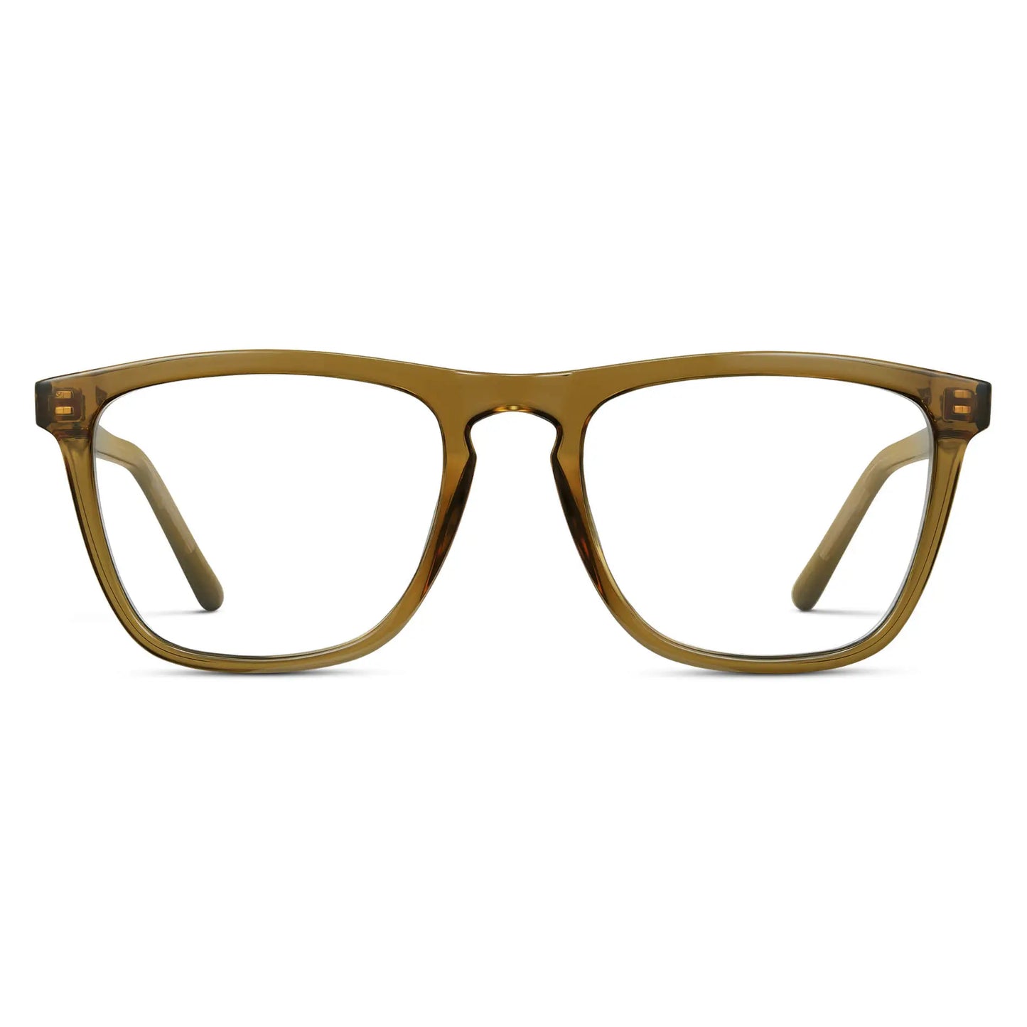 Crystal Verde || Men's Square Prescription Glasses with Crystal Verde Frame and Clear Lenses on a white background