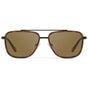 Brown Tortoise / Amber || Men's Metal Double Bridge Aviator Prescription Sunglasses with Brown Tortoise frame and Brown Lens on a white background