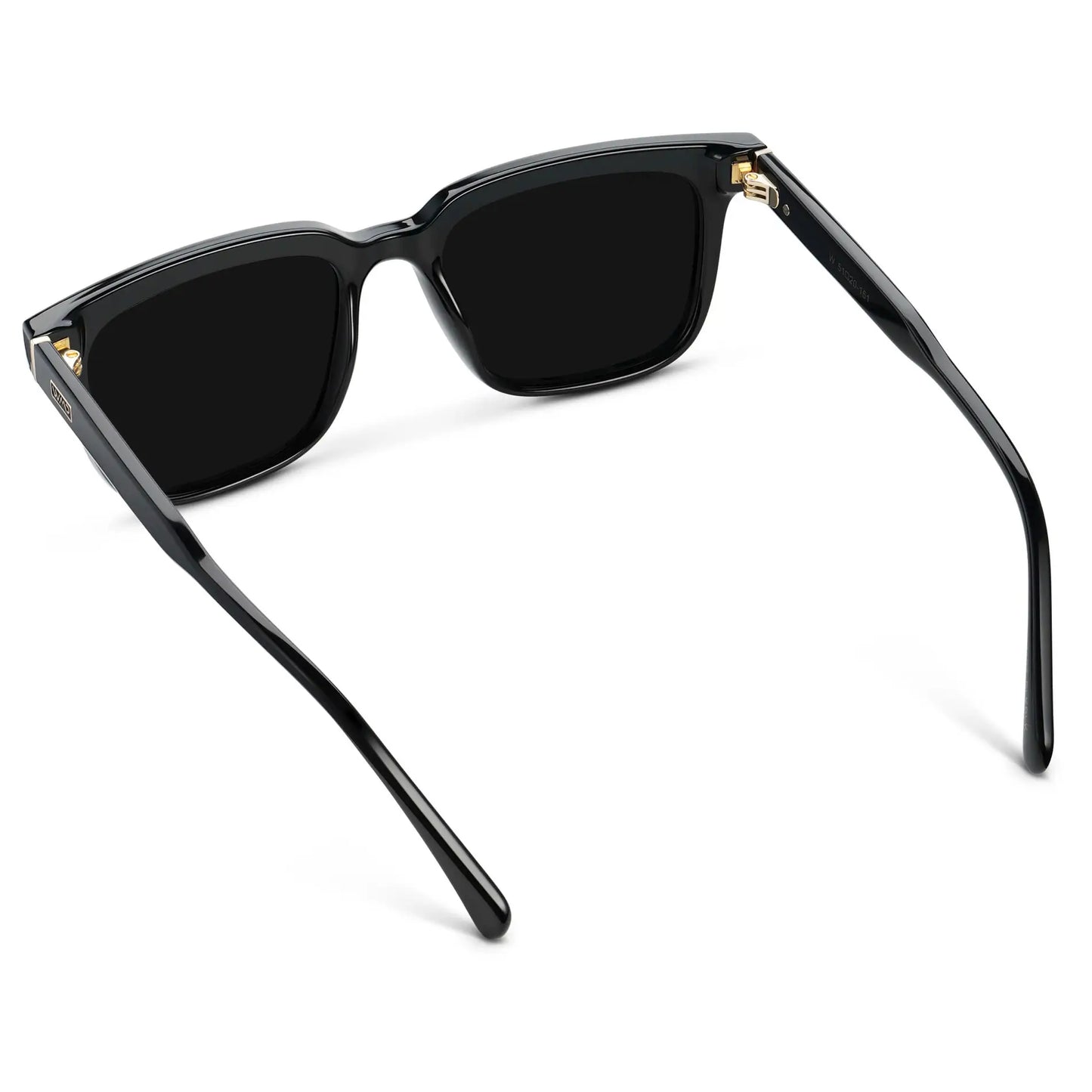 Black / Triple Black Lens || Men's Thick Square Sunglasses with Black Acetate Frame and Triple Black Polarized Lens