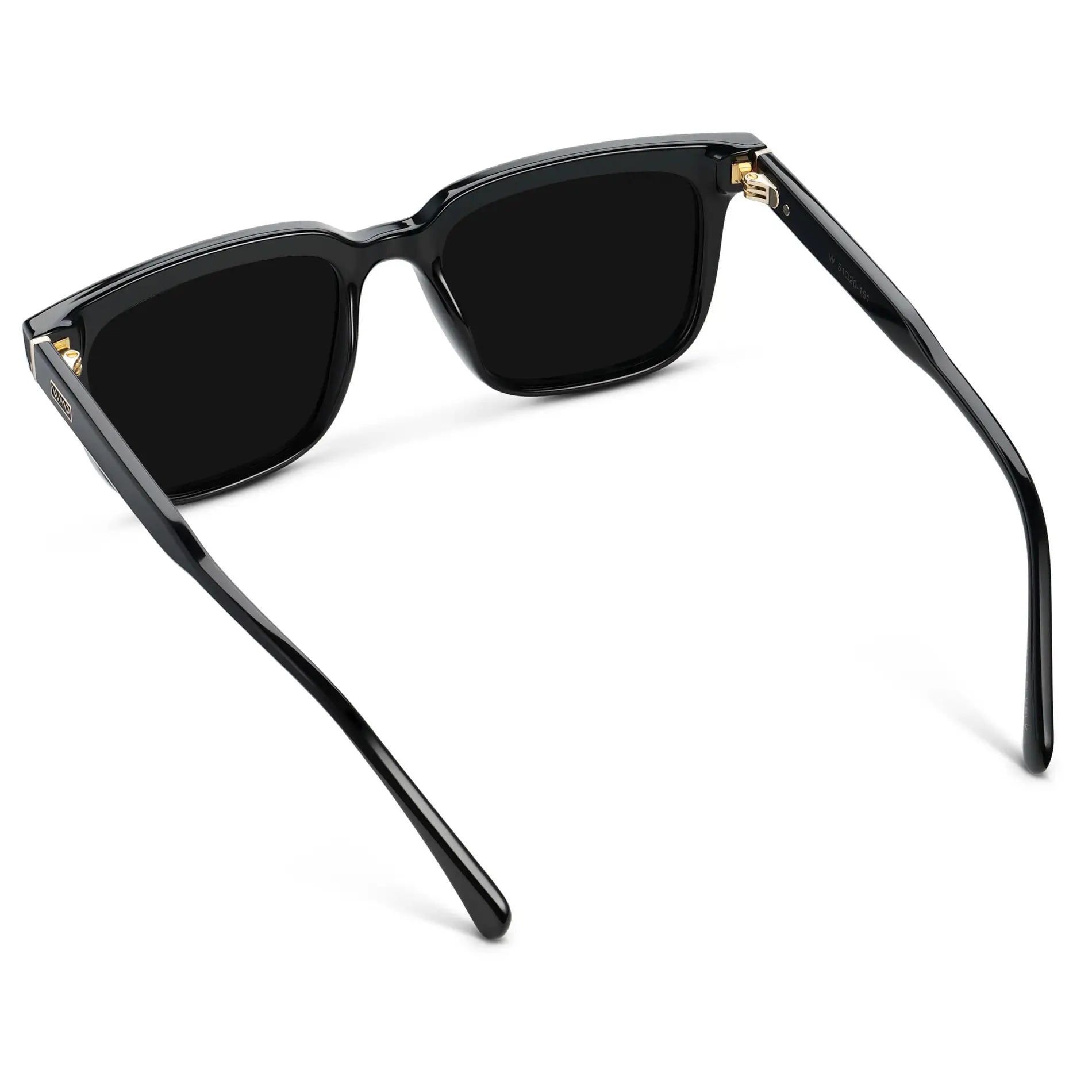Black / Triple Black Lens || Men's Thick Square Sunglasses with Black Acetate Frame and Triple Black Polarized Lens