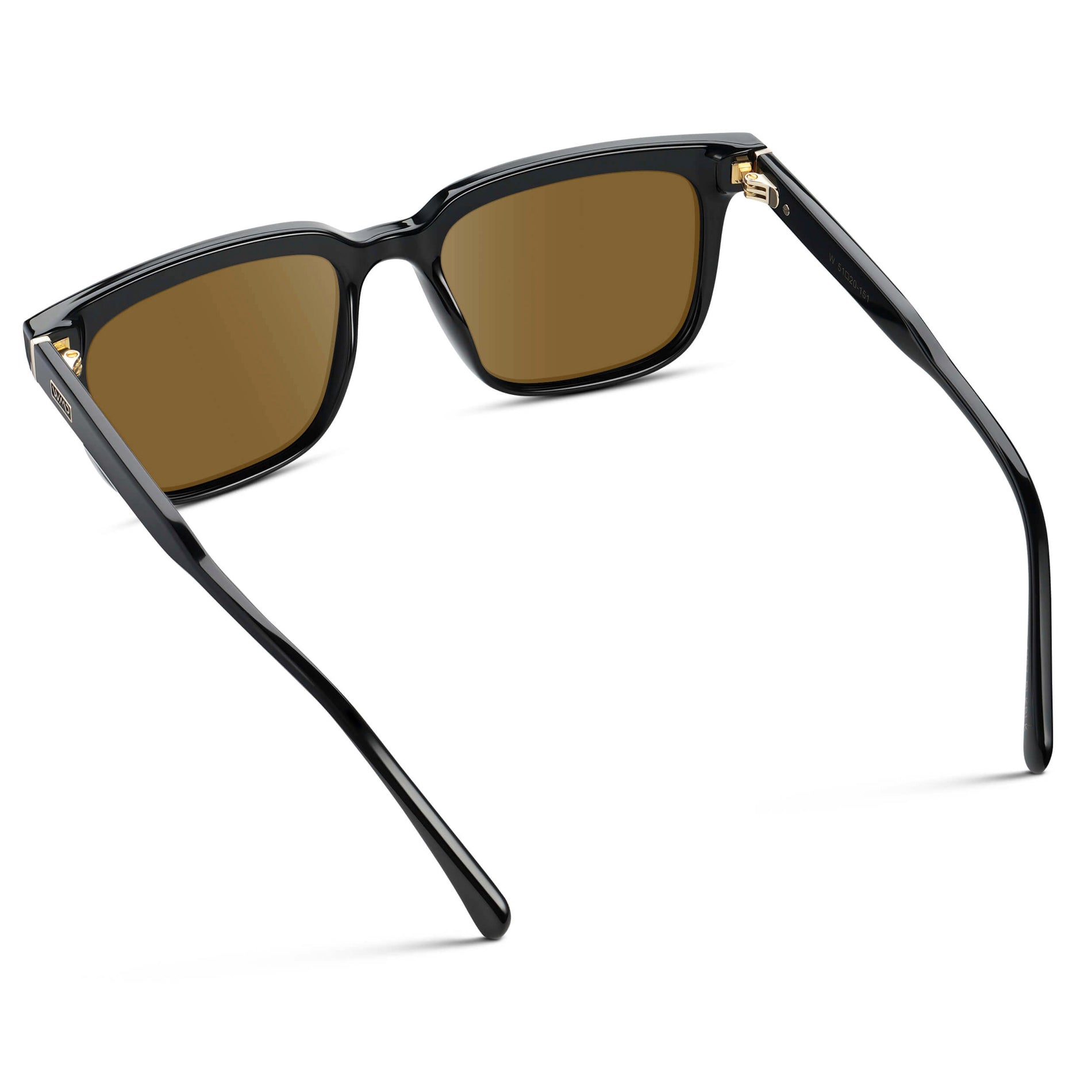 Black / Amber || Men's Thick Square Prescription Sunglasses with Black Acetate Frame and Amber Lens