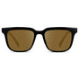 Black / Amber || Front view of Men's Thick Square Prescription Sunglasses with Black Acetate Frame and Amber Lens