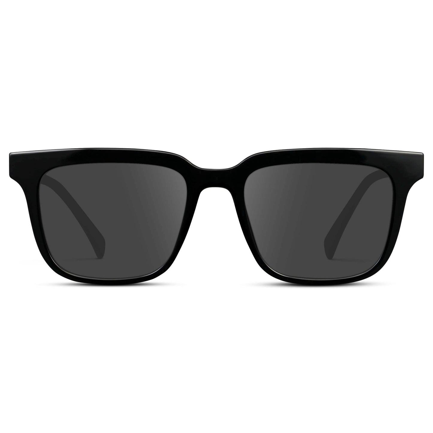 Black / Grey || Men's Thick Square Prescription Sunglasses with Black Acetate Frame and Grey Lens