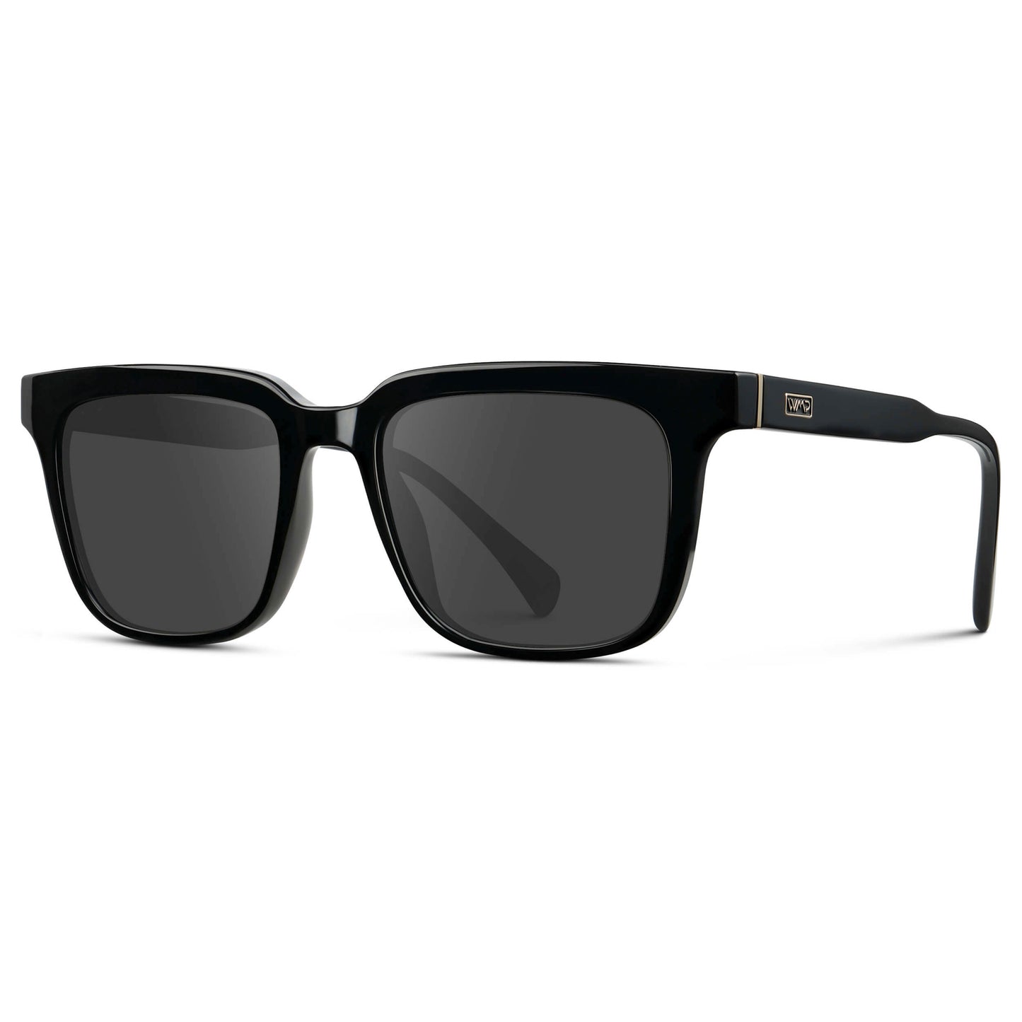 Black / Grey || Men's Thick Square Prescription Sunglasses with Black Acetate Frame and Grey Lens