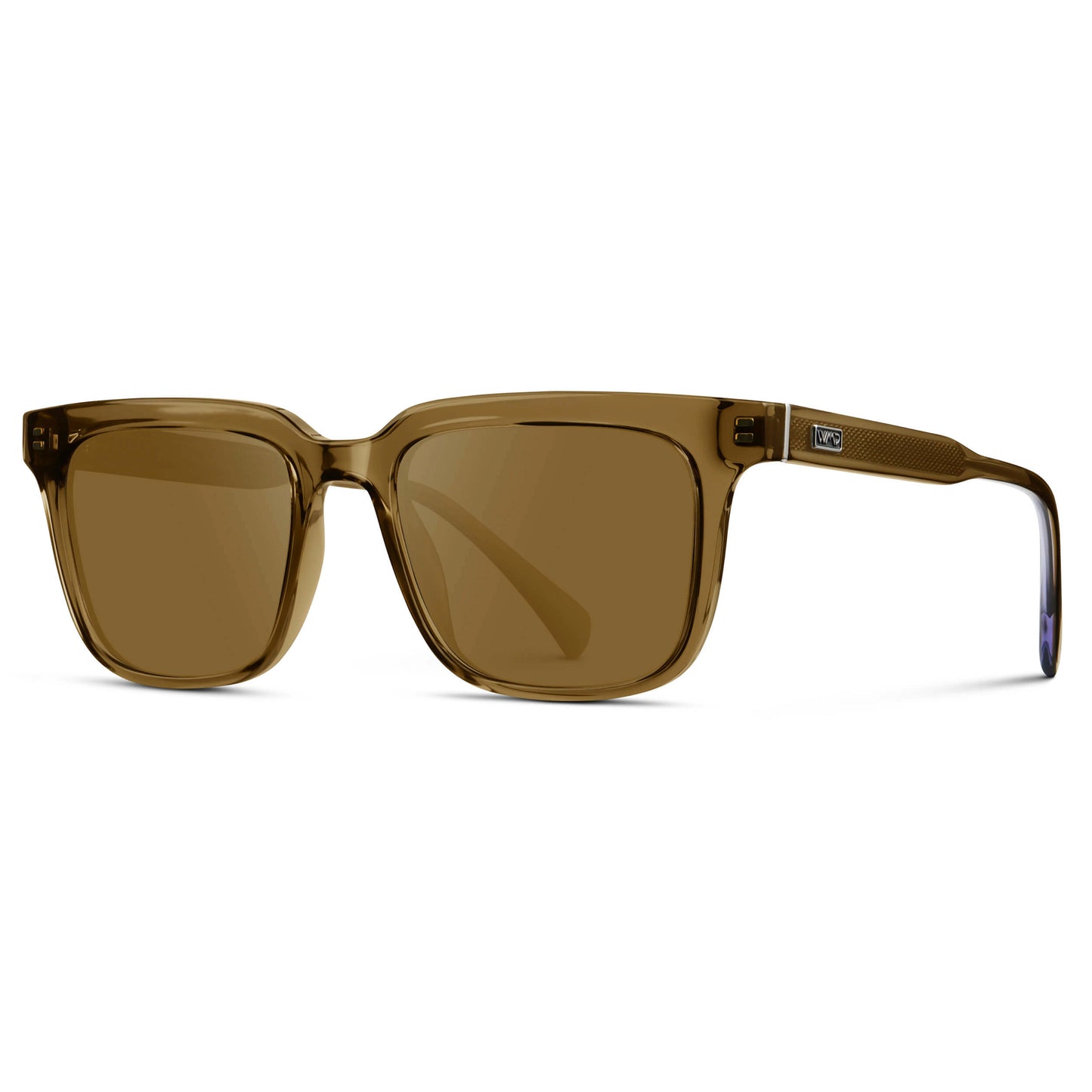 Crystal Verde / Amber || Men's Thick Square Prescription Sunglasses with Crystal Verde Acetate Frame and Amber Lens