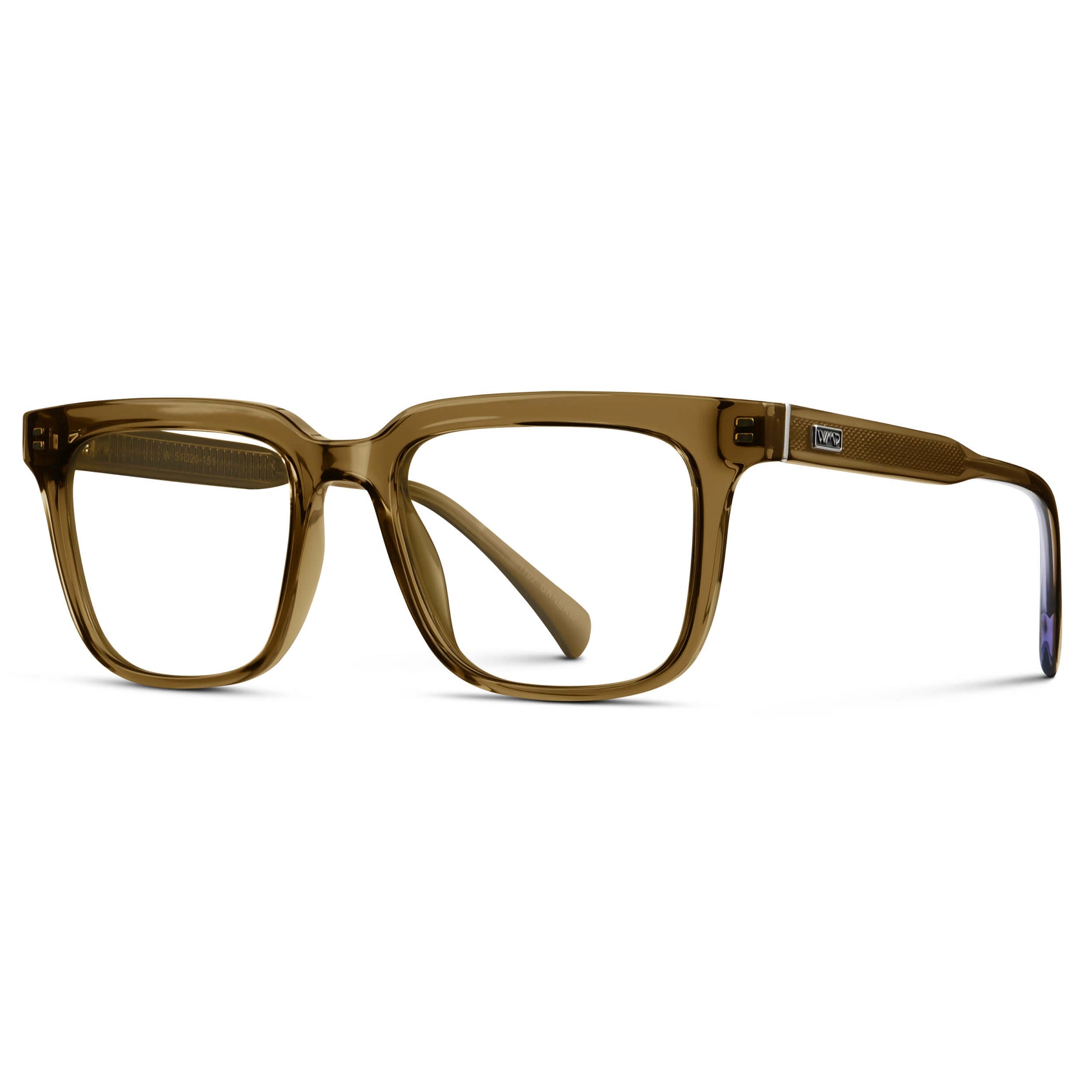 Crystal Verde || Men's Thick Square Eyeglasses with Crystal Verde Acetate Frame and Clear Prescription Lens