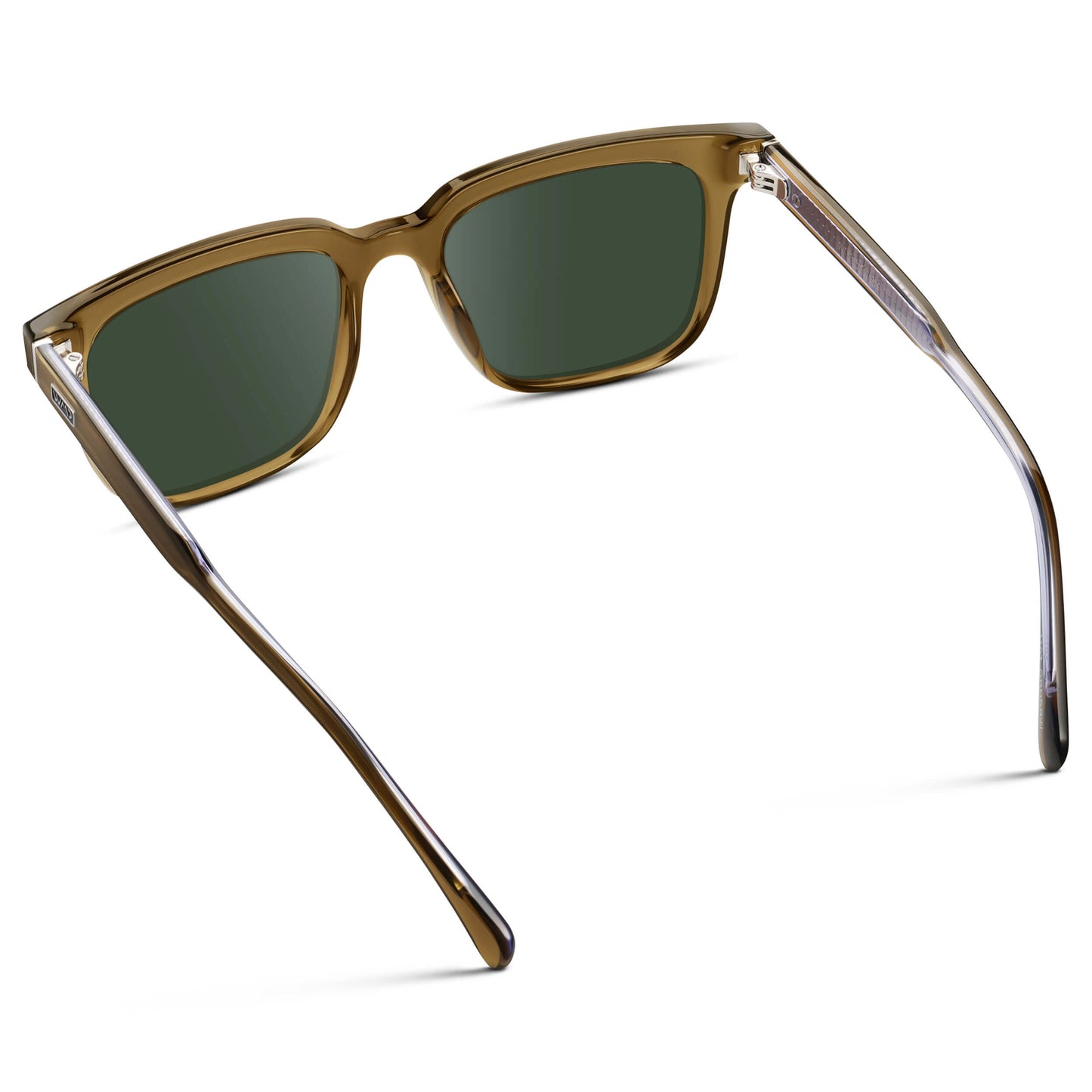 Crystal Verde / G15 || Men's Thick Square Prescription Sunglasses with Crystal Verde Acetate Frame and Green Lens