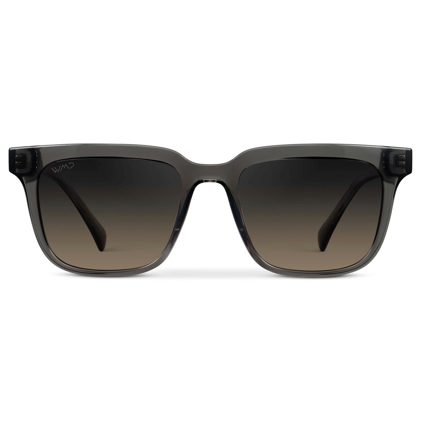 Smoke Grey / Grey Brown Gradient Lens || Men's Thick Square Sunglasses with Smoke Grey Acetate Frame and Grey Brown Gradient Polarized Lens