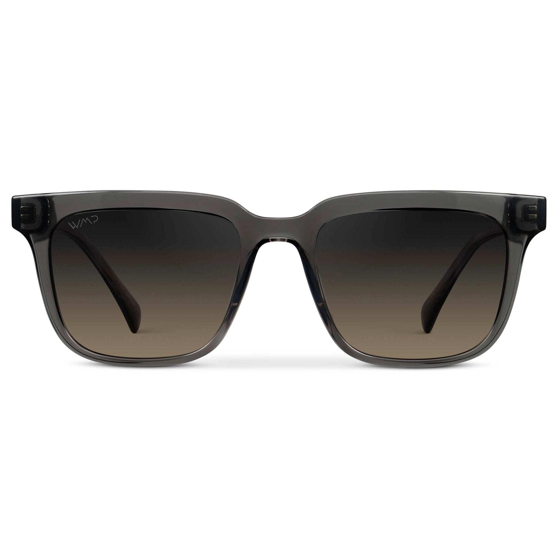 Smoke Grey / Grey Brown Gradient Lens || Men's Thick Square Sunglasses with Smoke Grey Acetate Frame and Grey Brown Gradient Polarized Lens